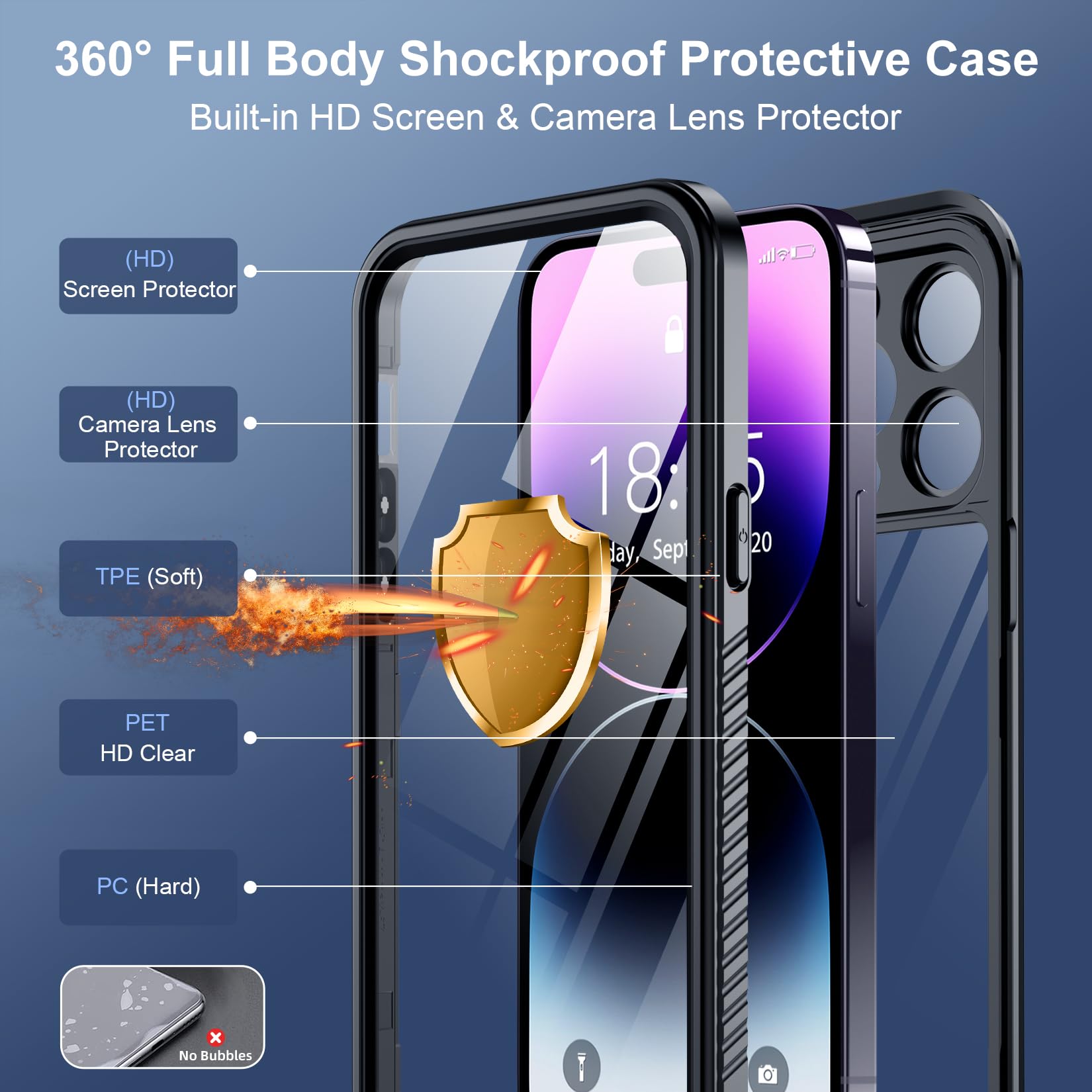 Foto 7 pulgar | Funda De Teléfono Spidercase Impermeable Para Iphone 14 Pro Negra - Venta Internacional.