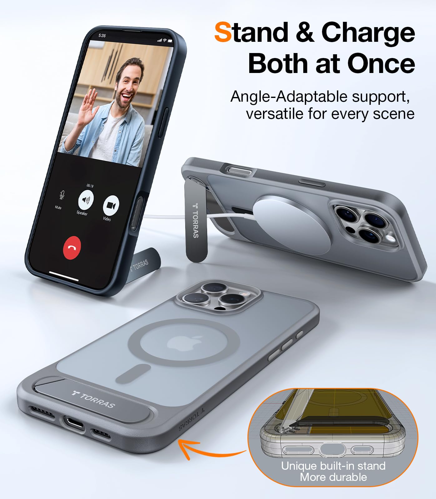 Foto 3 pulgar | Funda Para Teléfono Torras Strong Magnetic Stand Iphone 16 Pro Max - Venta Internacional.