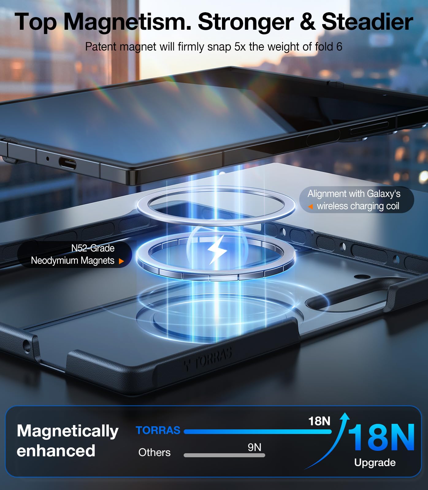 Foto 3 pulgar | Funda De Teléfono Torras Magnética A Prueba De Golpes Para Samsung Z Fold 6 - Venta Internacional.
