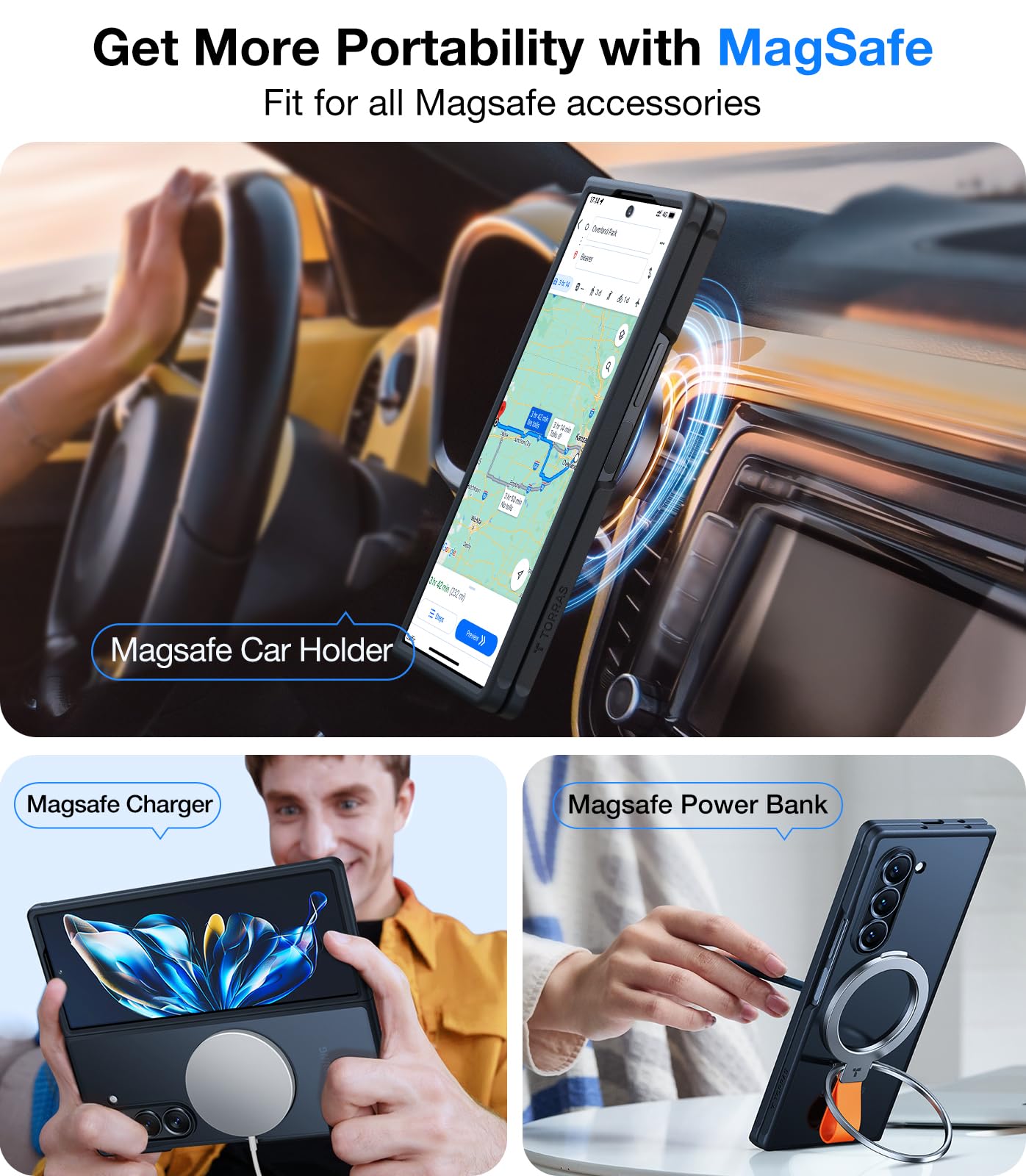 Foto 4 pulgar | Funda De Teléfono Torras Magnética A Prueba De Golpes Para Samsung Z Fold 6 - Venta Internacional.