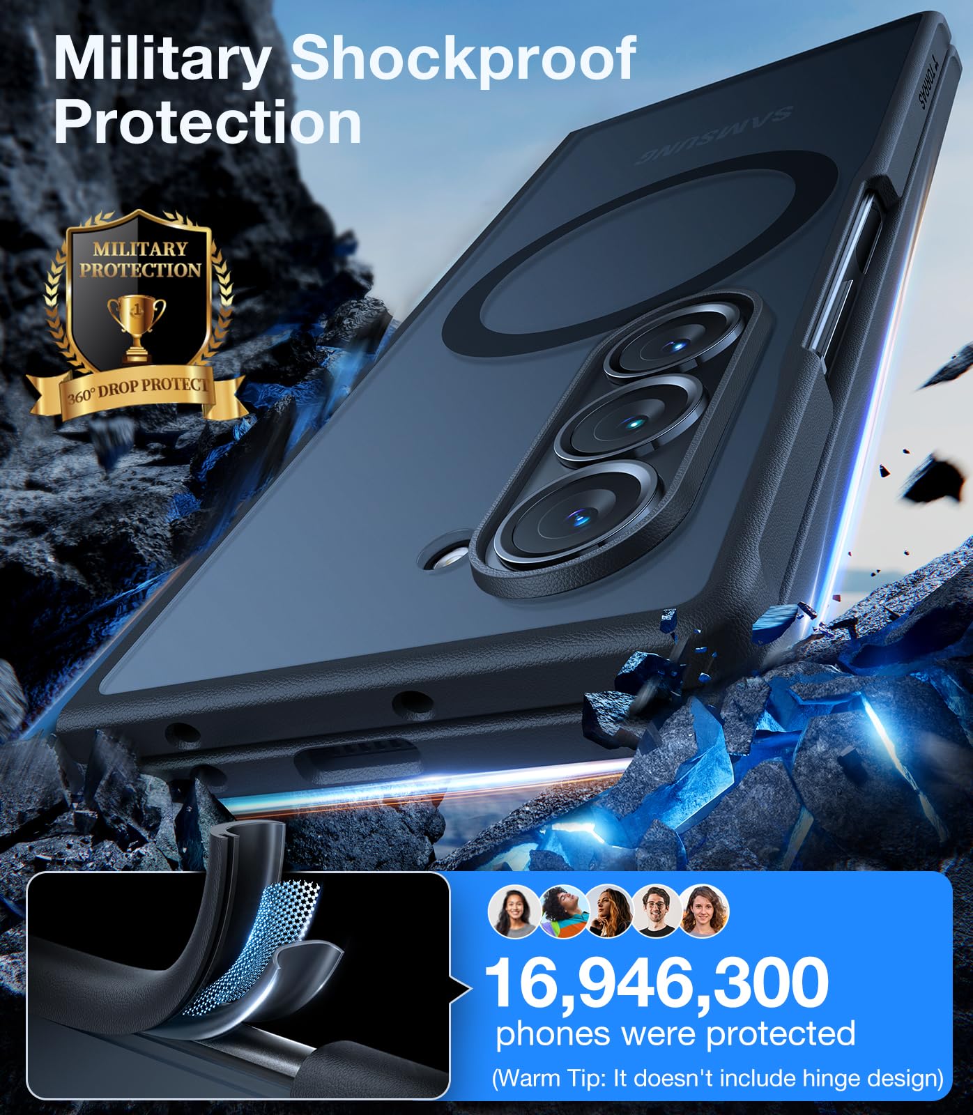 Foto 5 pulgar | Funda De Teléfono Torras Magnética A Prueba De Golpes Para Samsung Z Fold 6 - Venta Internacional.