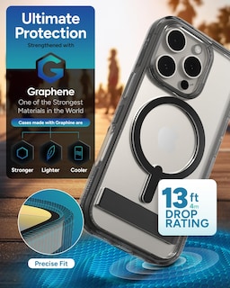 Foto 4 | Funda Zagg Santa Cruz Snap Con Soporte Para Iphone 16 Pro, Color Negro - Venta Internacional.