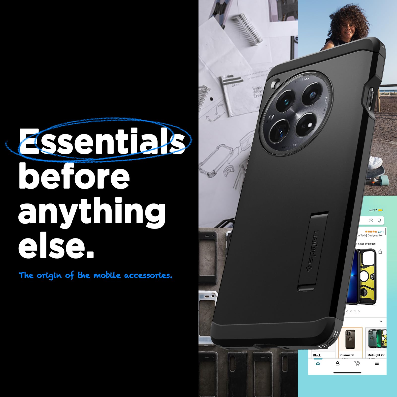 Foto 3 pulgar | Funda De Teléfono Spigen Tough Armor Para Oneplus 12 (2024) - Negro - Venta Internacional.
