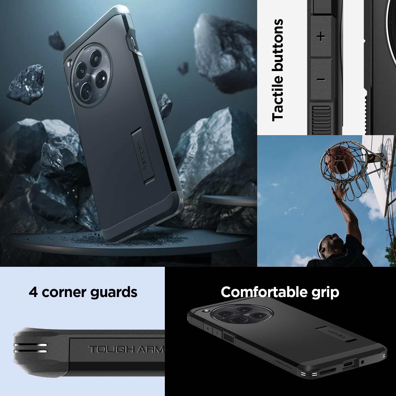 Foto 7 | Funda De Teléfono Spigen Tough Armor Para Oneplus 12 (2024) - Negro - Venta Internacional.