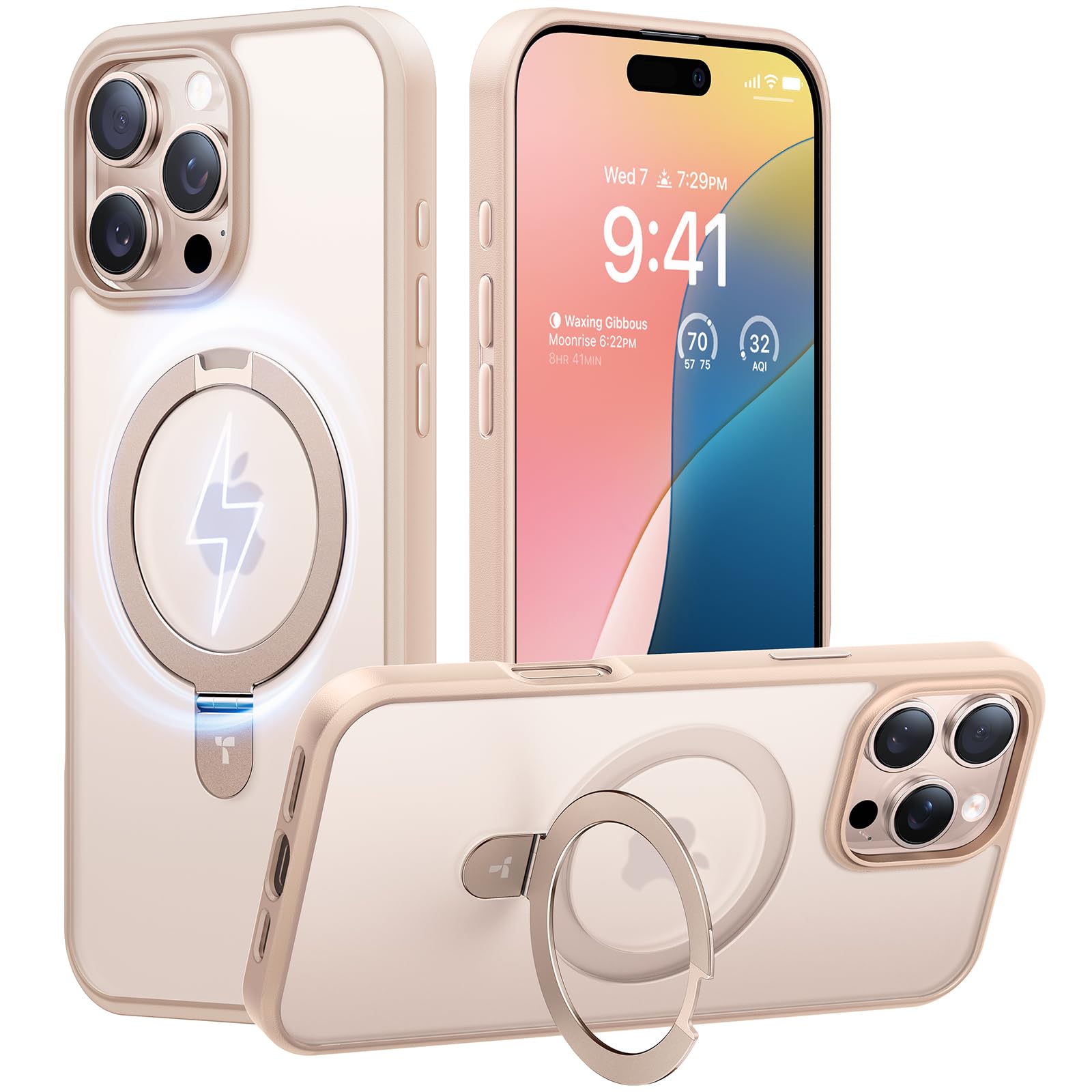 Foto 2 pulgar | Funda Torras Desert Titanium Para Iphone 16 Pro Max Con Soporte - Venta Internacional.