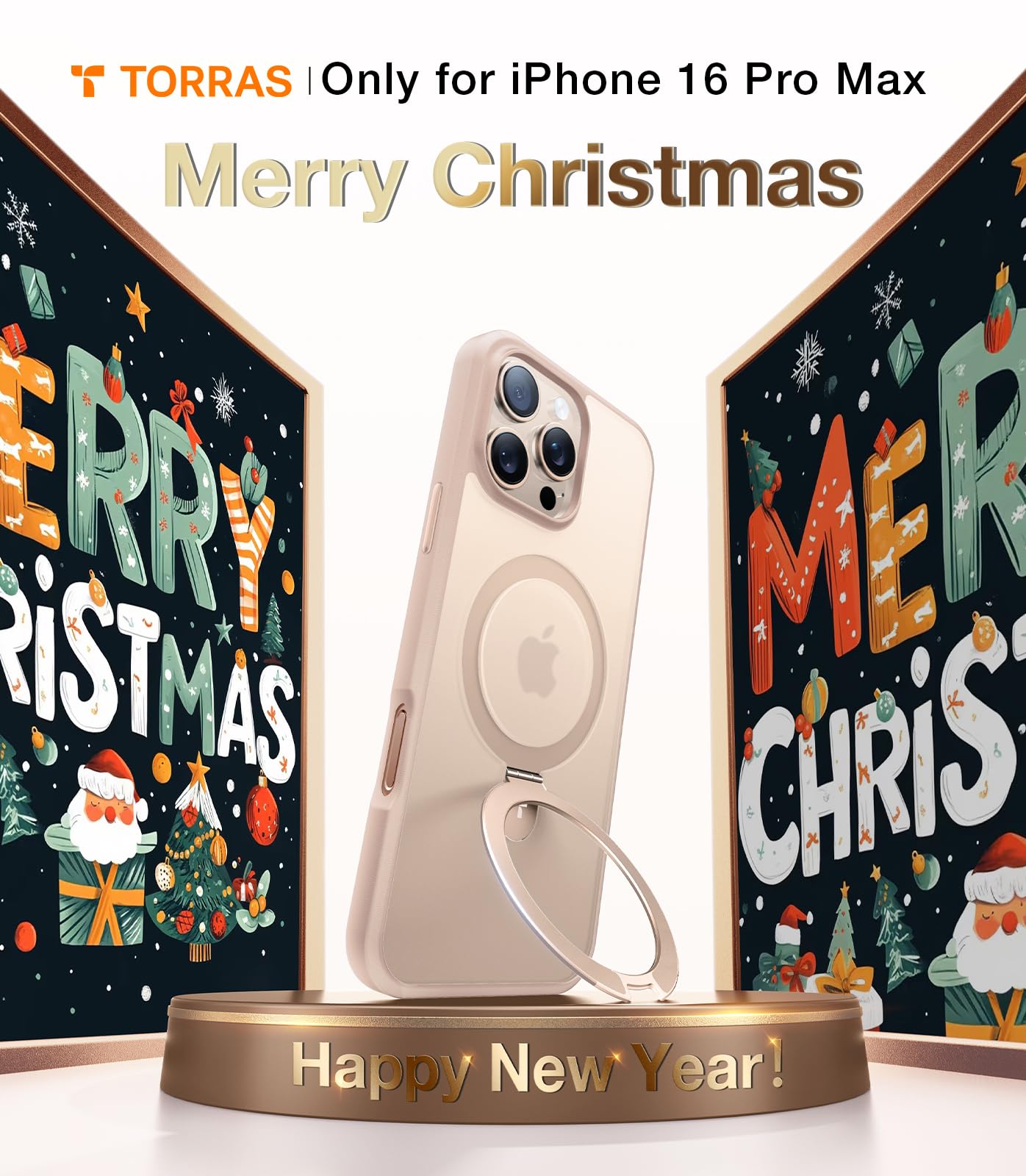 Foto 4 pulgar | Funda Torras Desert Titanium Para Iphone 16 Pro Max Con Soporte - Venta Internacional.