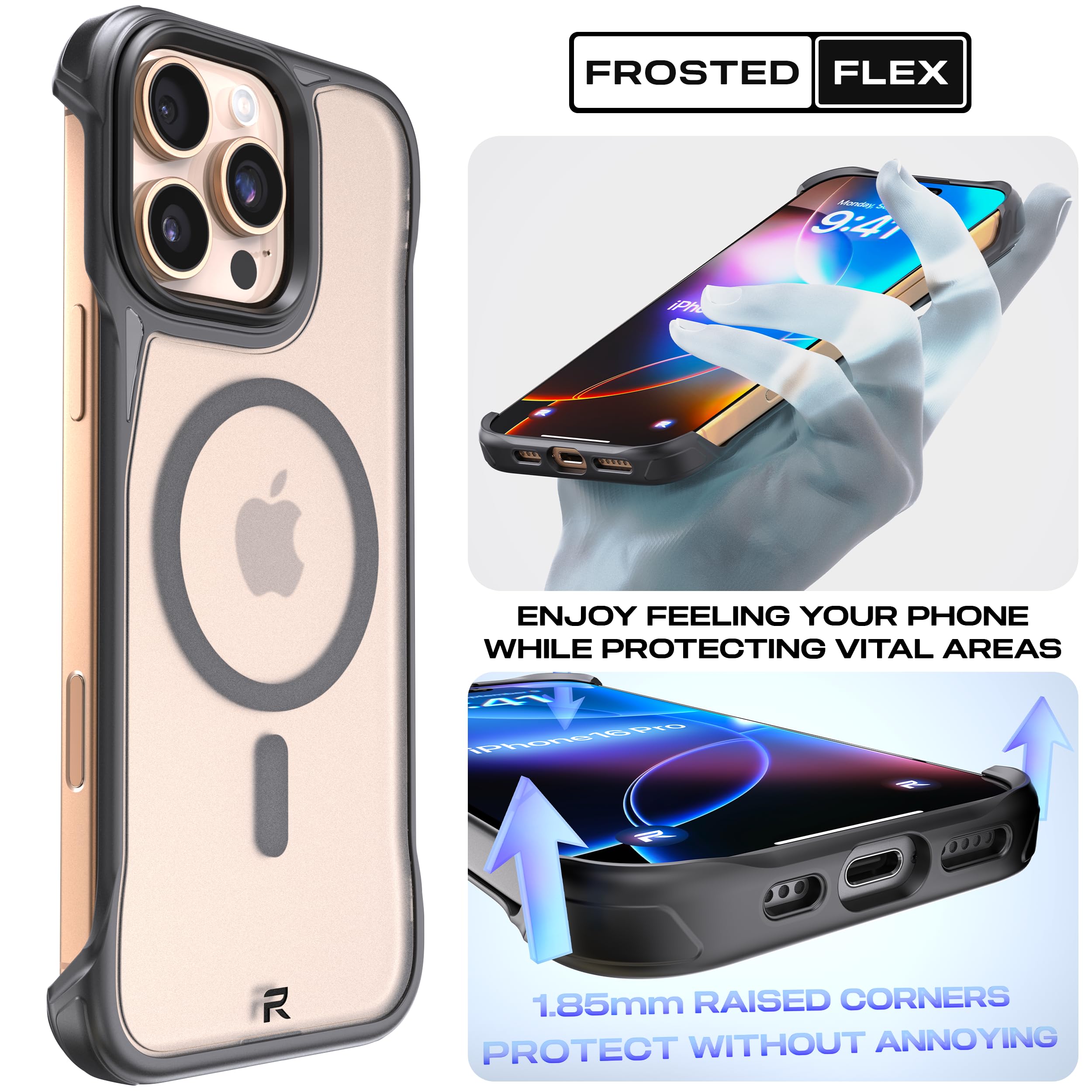 Foto 3 pulgar | Funda Para Teléfono Rebel Iphone 16 Pro Max Clear Frosted Flex Series - Venta Internacional.