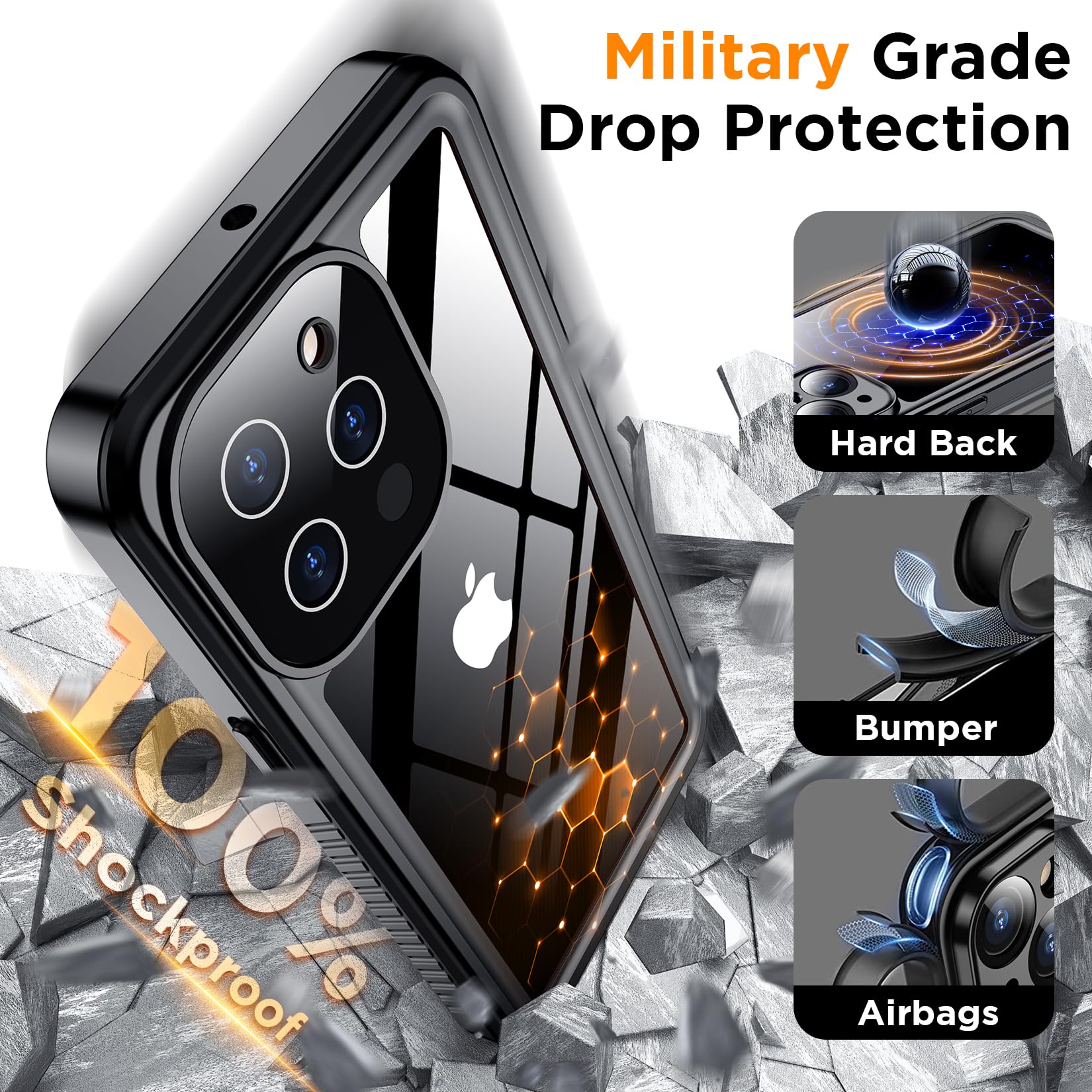 Foto 6 pulgar | Funda Impermeable Temdan Con Protector De Pantalla Para Iphone 13 Pro De 6.1 Pulgadas - Venta Internacional.