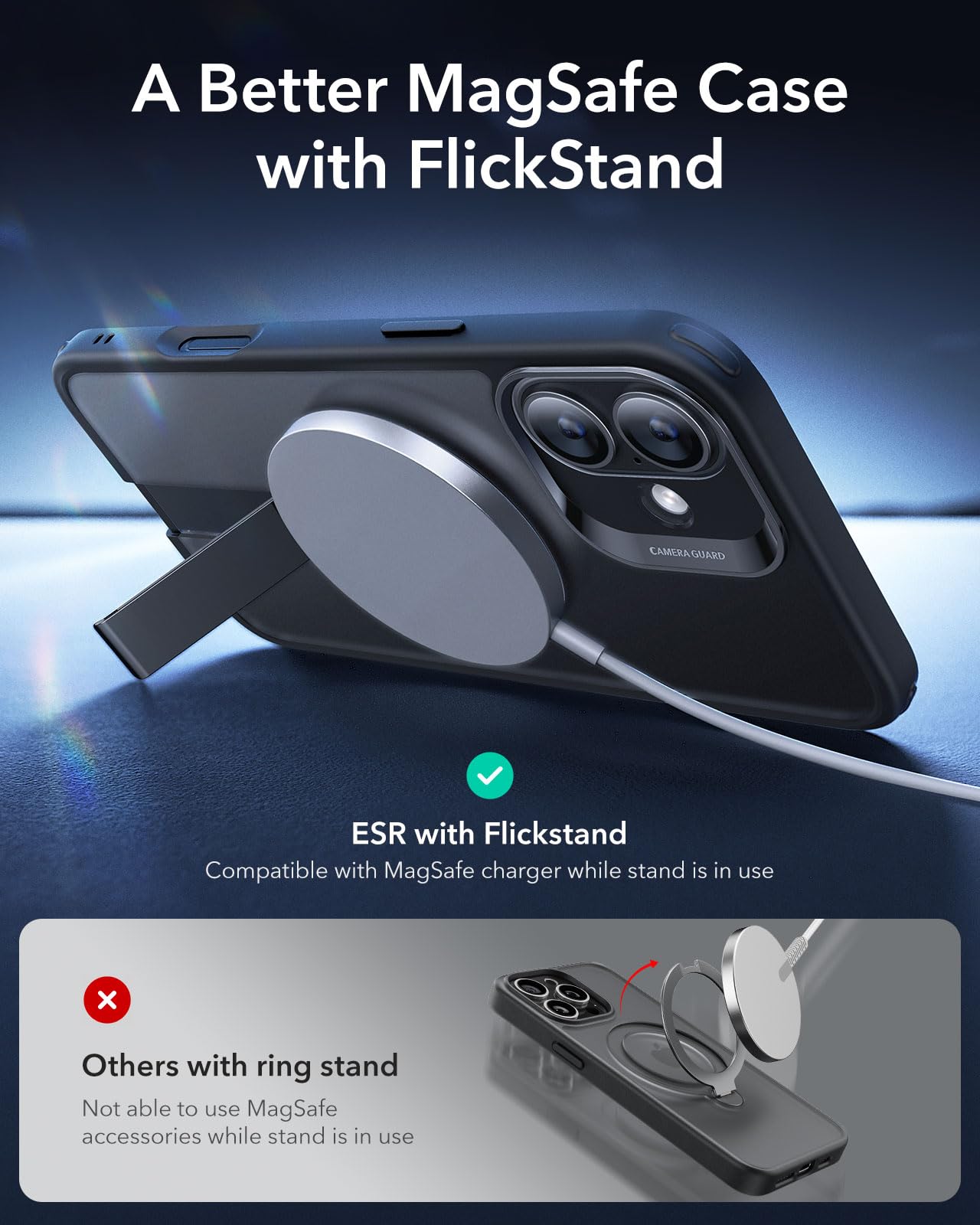 Foto 4 pulgar | Funda De Teléfono Esr Para Iphone 16 Con Soporte Compatible Con Magsafe - Venta Internacional.