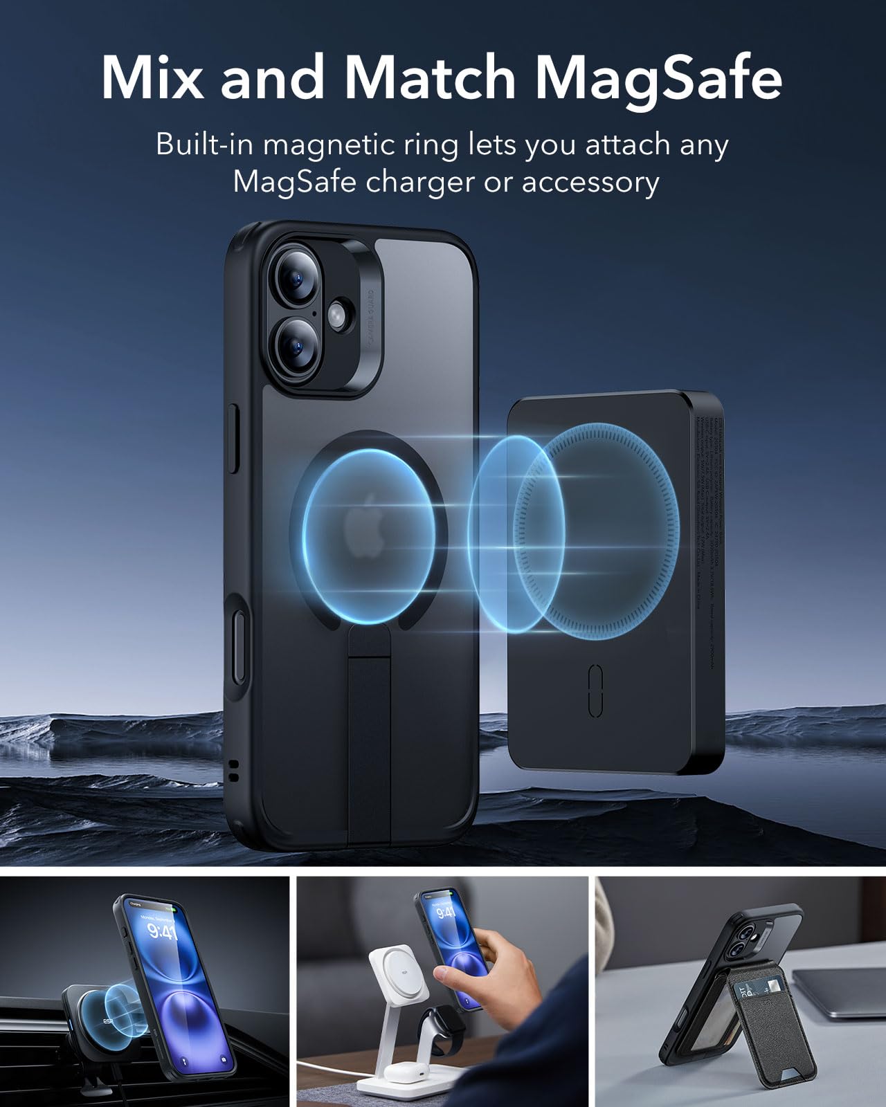 Foto 7 pulgar | Funda De Teléfono Esr Para Iphone 16 Con Soporte Compatible Con Magsafe - Venta Internacional.