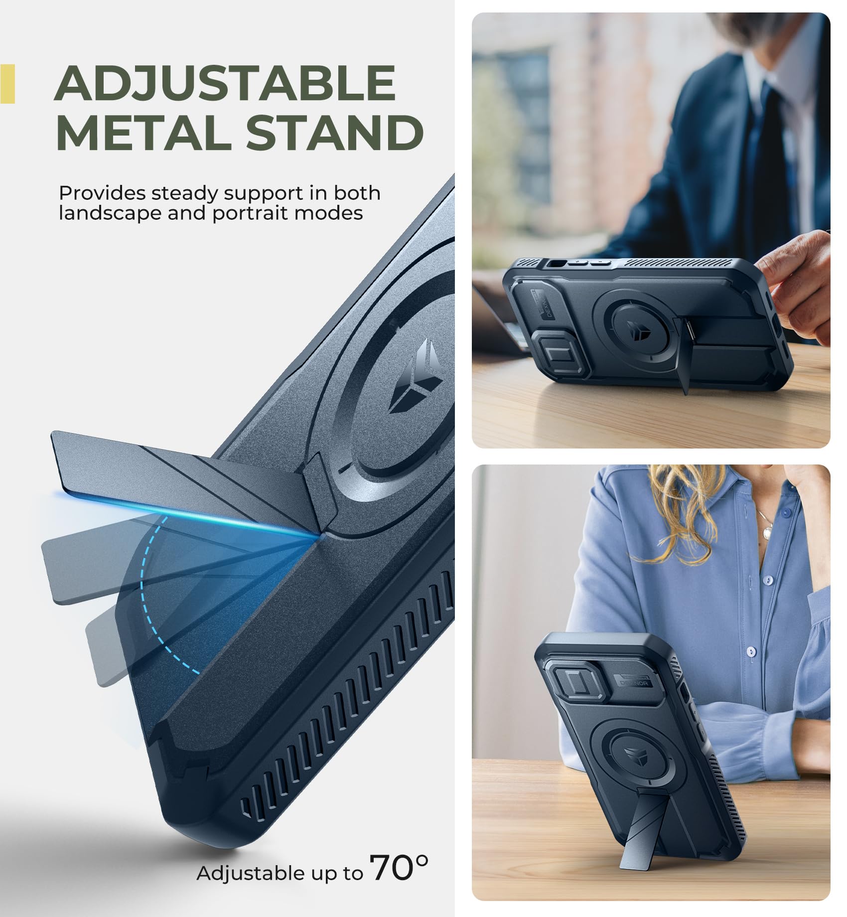 Foto 6 pulgar | Funda Dexnor Para Iphone 15 Con Cámara Deslizante, Color Azul Marino - Venta Internacional.