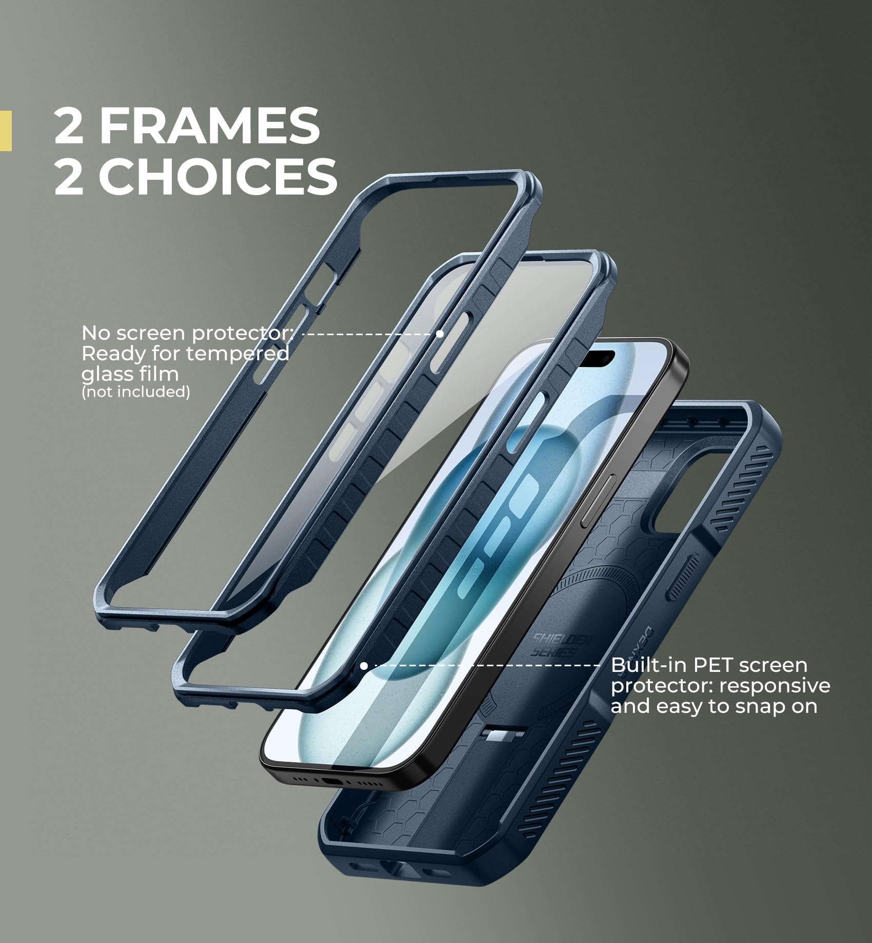 Foto 7 pulgar | Funda Dexnor Para Iphone 15 Con Cámara Deslizante, Color Azul Marino - Venta Internacional.