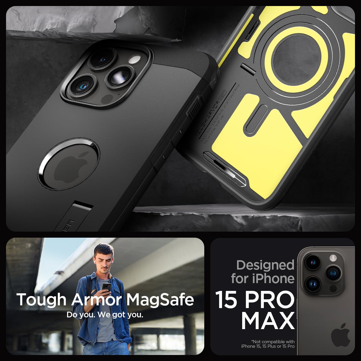 Foto 2 | Funda De Teléfono Spigen Tough Armor Magfit Para Iphone 15 Pro Max - Venta Internacional.