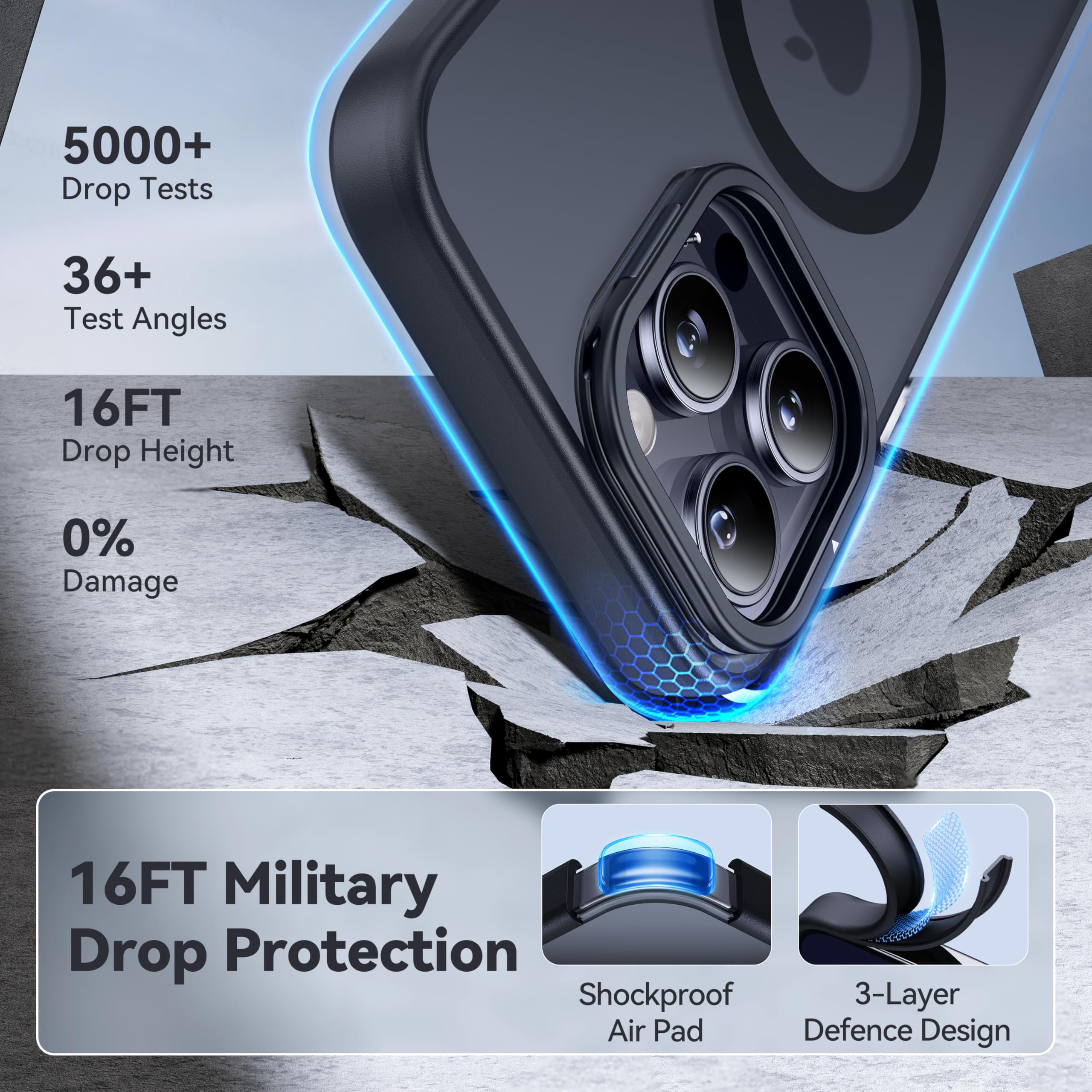 Foto 5 pulgar | Funda De Teléfono Casekoo Oficial Magnética A Prueba De Golpes Para Iphone 16 Pro Max - Venta Internacional.