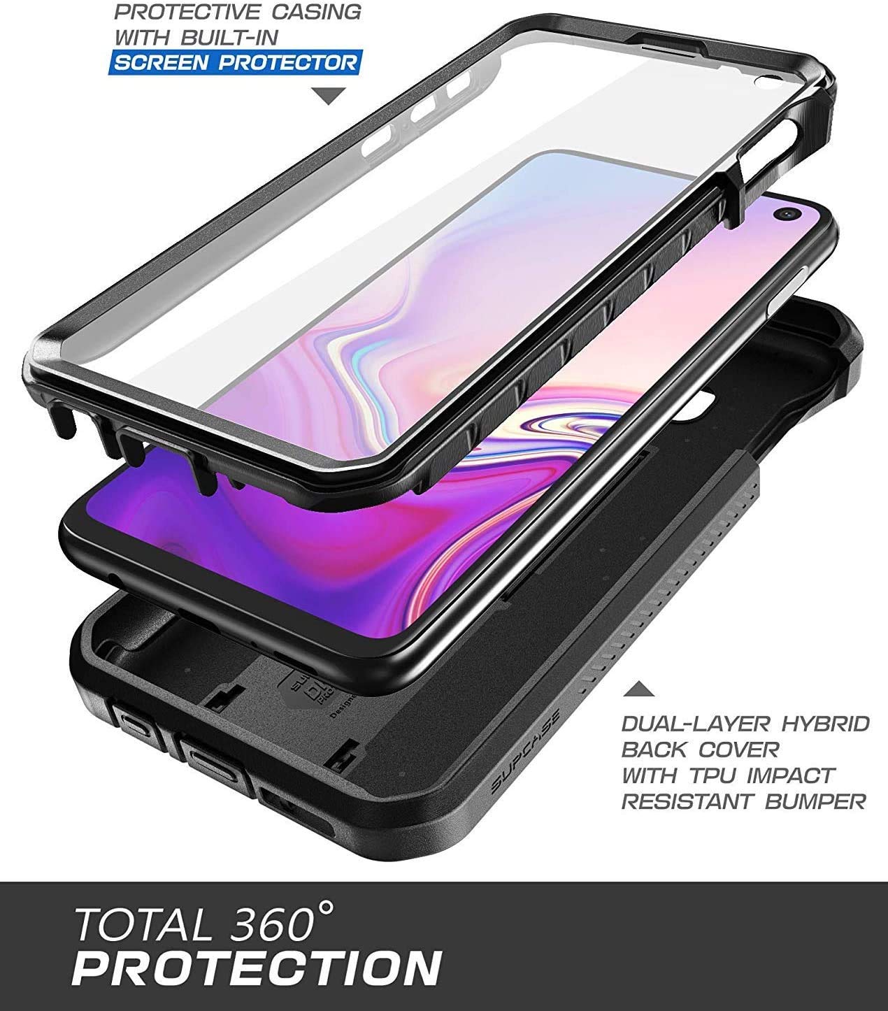 Foto 4 pulgar | Funda Supcase Unicorn Beetle Pro Para Samsung Galaxy S10e Negra - Venta Internacional.
