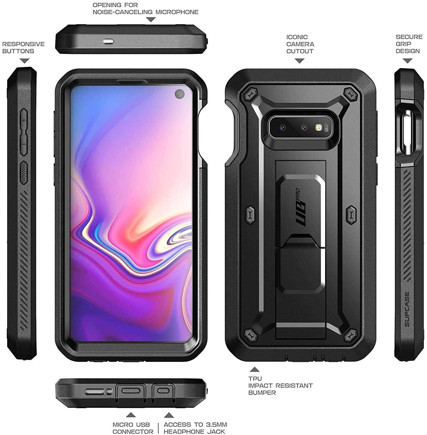 Foto 8 pulgar | Funda Supcase Unicorn Beetle Pro Para Samsung Galaxy S10e Negra - Venta Internacional.