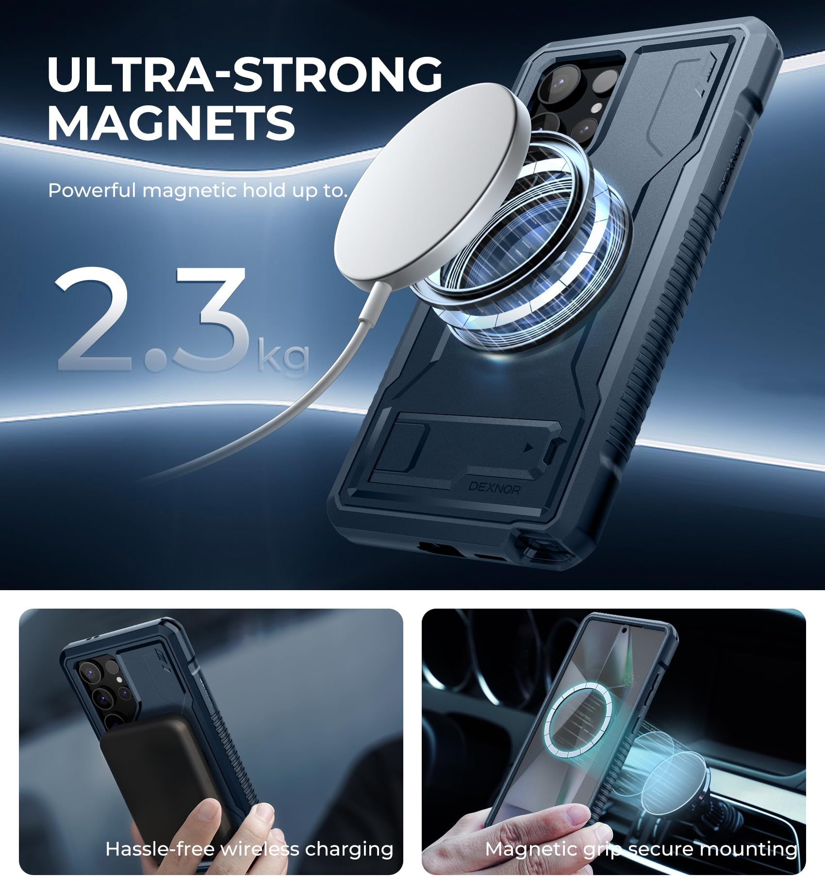 Foto 4 pulgar | Funda Magnética Dexnor Para Samsung Galaxy S24 Ultra Navy - Venta Internacional.