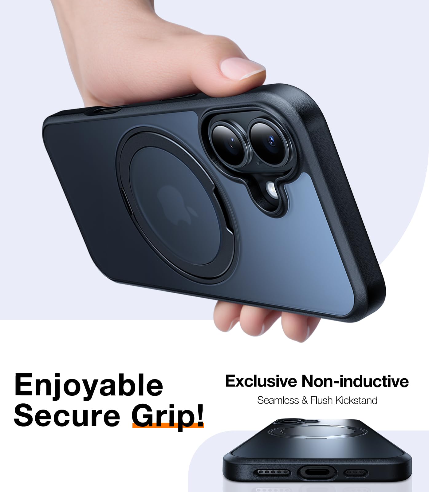 Foto 7 pulgar | Funda Para Teléfono Torras, Mejorada, Con Soporte Magnético Giratorio De 360° Para Iphone 16, Negra - Venta Interna