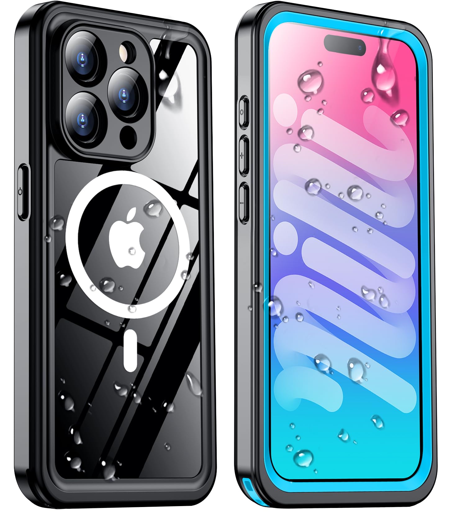 Funda De Teléfono Temdan Magnética Impermeable Para Iphone 15 Pro Azul - Venta Internacional.