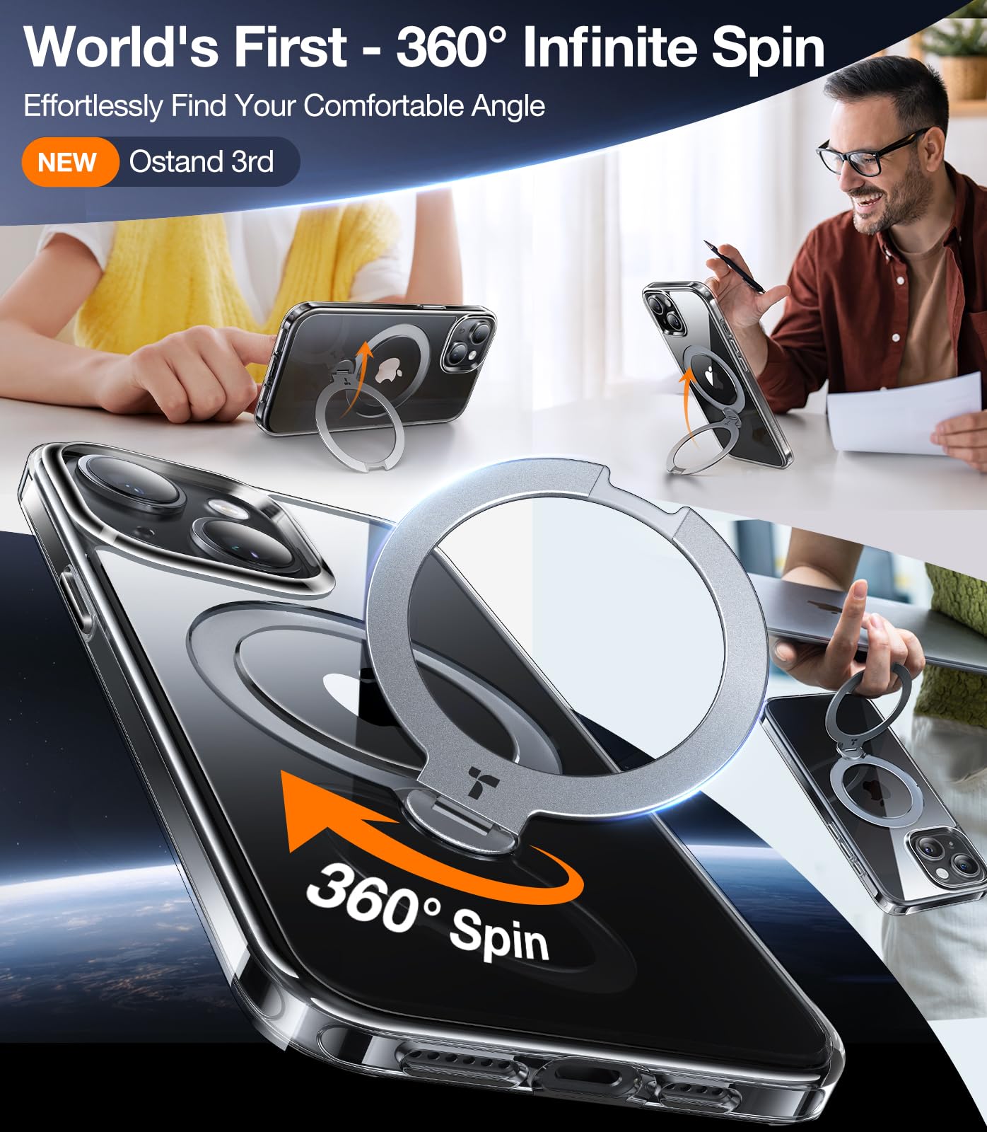 Foto 4 pulgar | Funda De Teléfono Torras Mejorada Ostand 360° Spin Magnetic Para Iphone 13/14 - Venta Internacional.