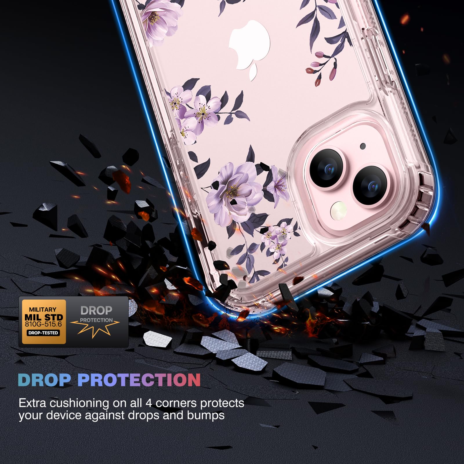 Foto 4 pulgar | Funda De Teléfono Diaclara Diseñada Para Iphone 15 6.1 Con Protector De Pantalla - Venta Internacional.