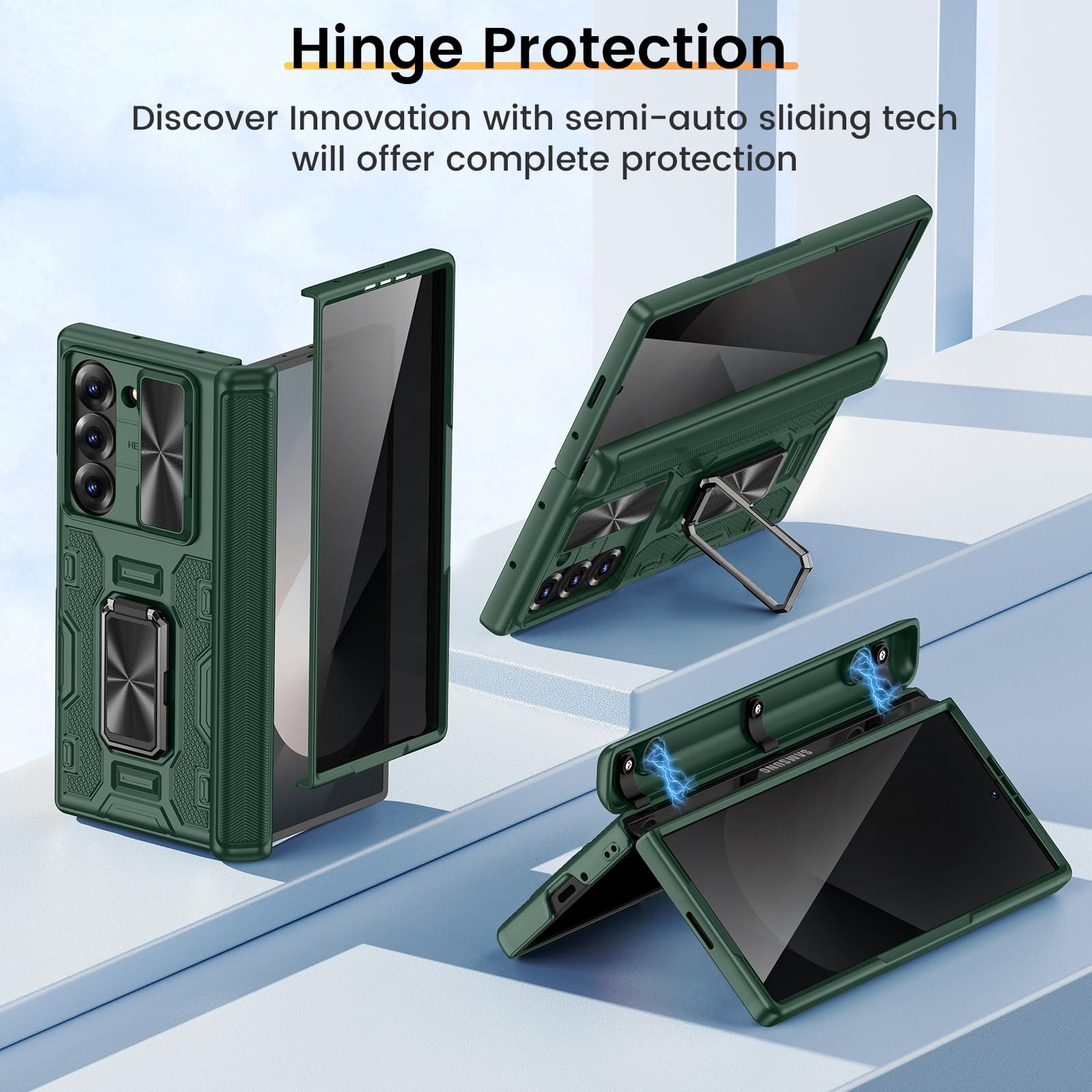 Foto 5 pulgar | Funda Vego Para Samsung Galaxy Z Fold 6 Con Pantalla De Privacidad, Color Verde - Venta Internacional.