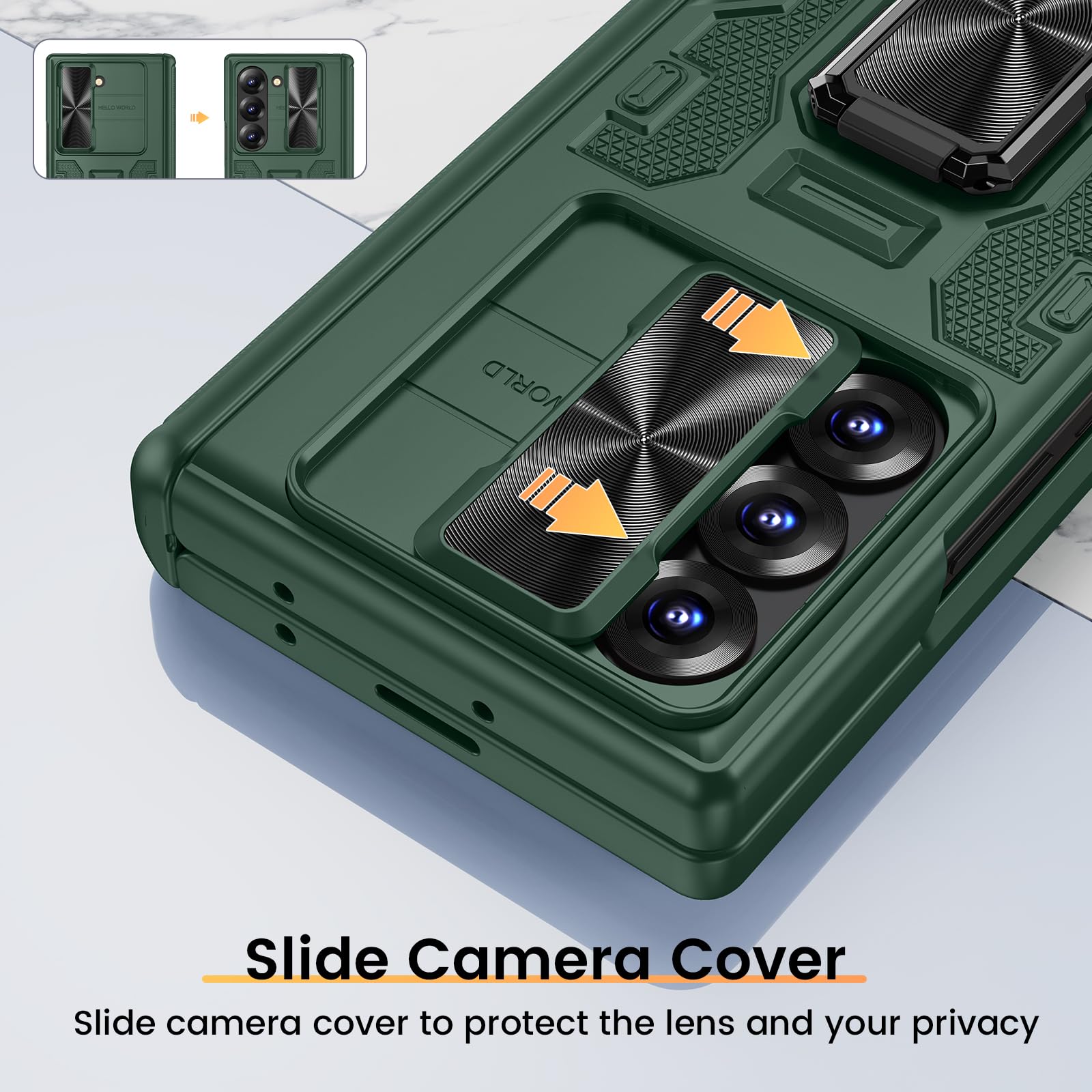 Foto 6 pulgar | Funda Vego Para Samsung Galaxy Z Fold 6 Con Pantalla De Privacidad, Color Verde - Venta Internacional.