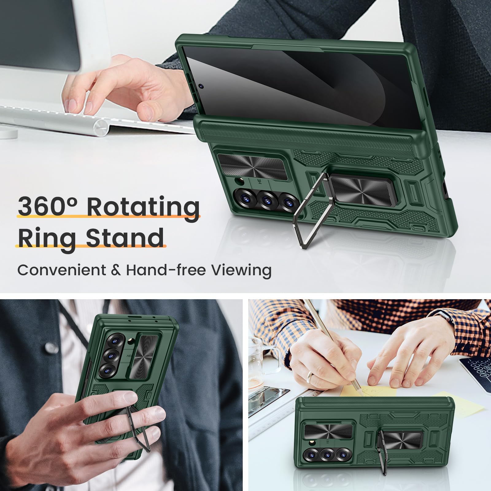 Foto 7 pulgar | Funda Vego Para Samsung Galaxy Z Fold 6 Con Pantalla De Privacidad, Color Verde - Venta Internacional.