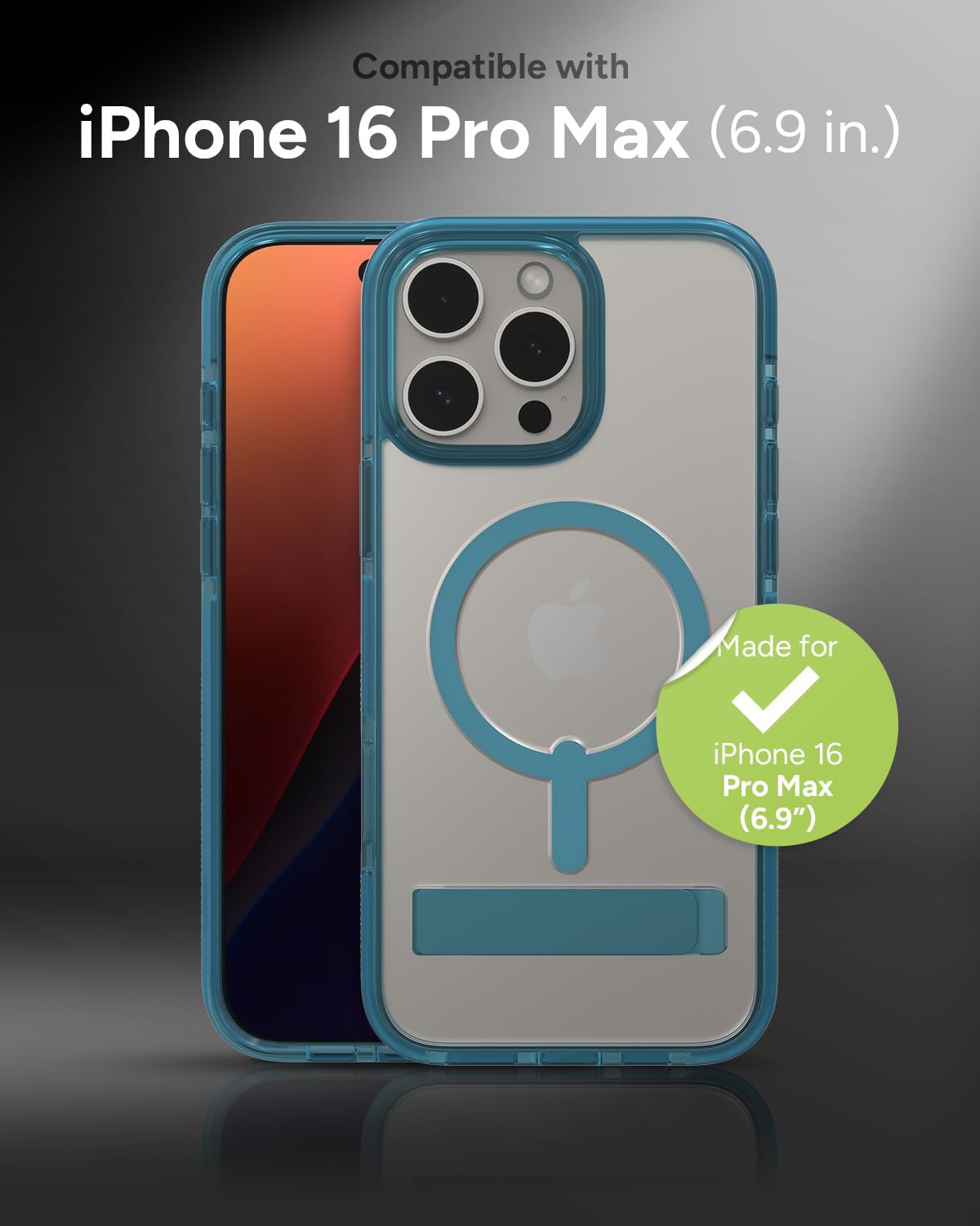 Foto 3 pulgar | Funda Zagg Santa Cruz Snap Con Soporte Para Iphone 16 Pro Max - Venta Internacional.