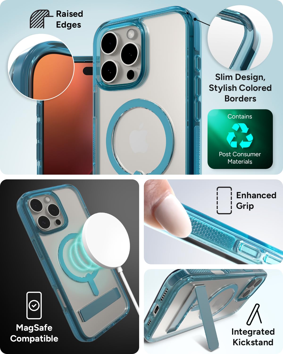 Foto 6 pulgar | Funda Zagg Santa Cruz Snap Con Soporte Para Iphone 16 Pro Max - Venta Internacional.