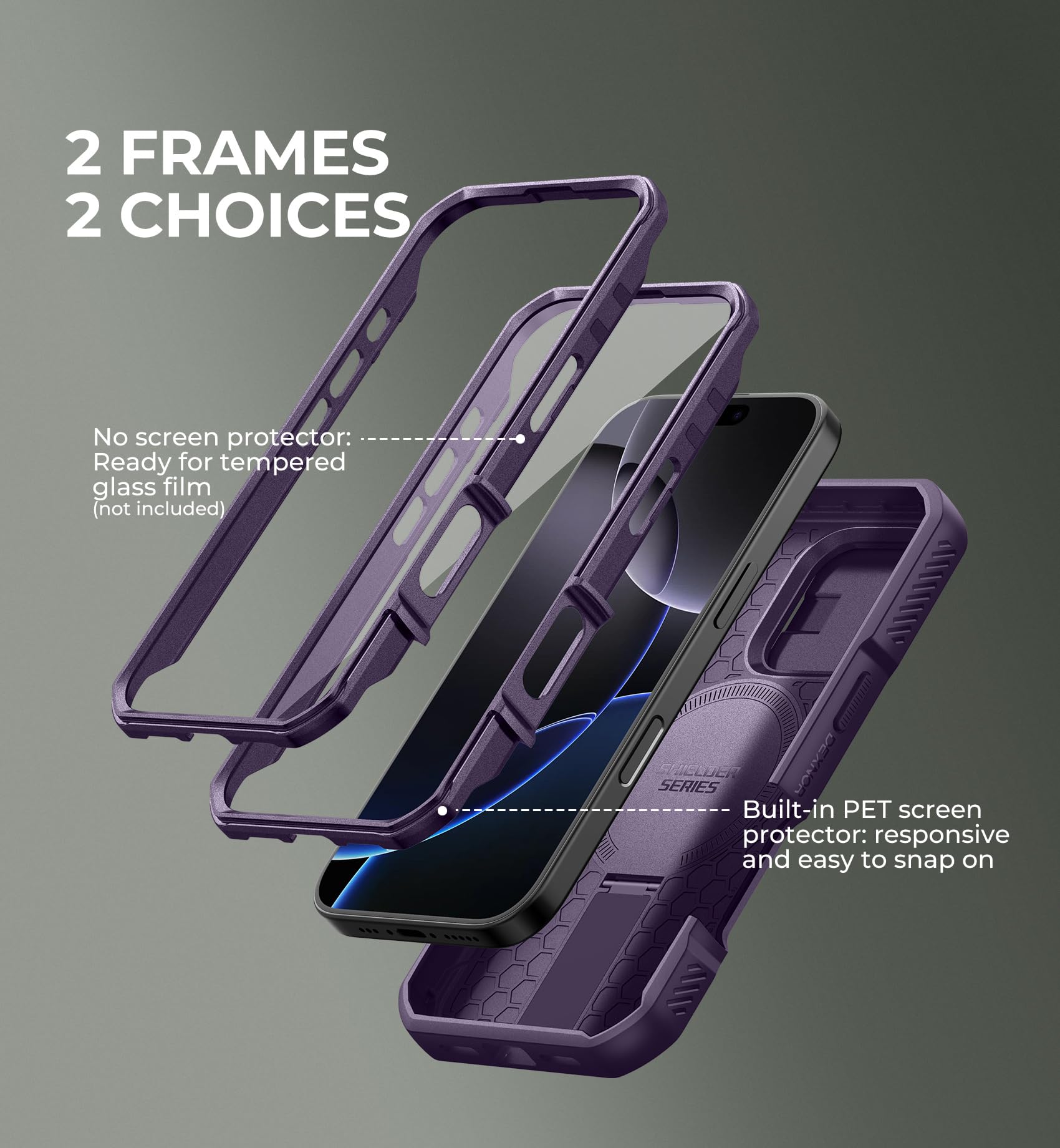 Foto 7 pulgar | Funda Dexnor Para Iphone 16 Pro Con Cámara Deslizante, Color Morado - Venta Internacional.