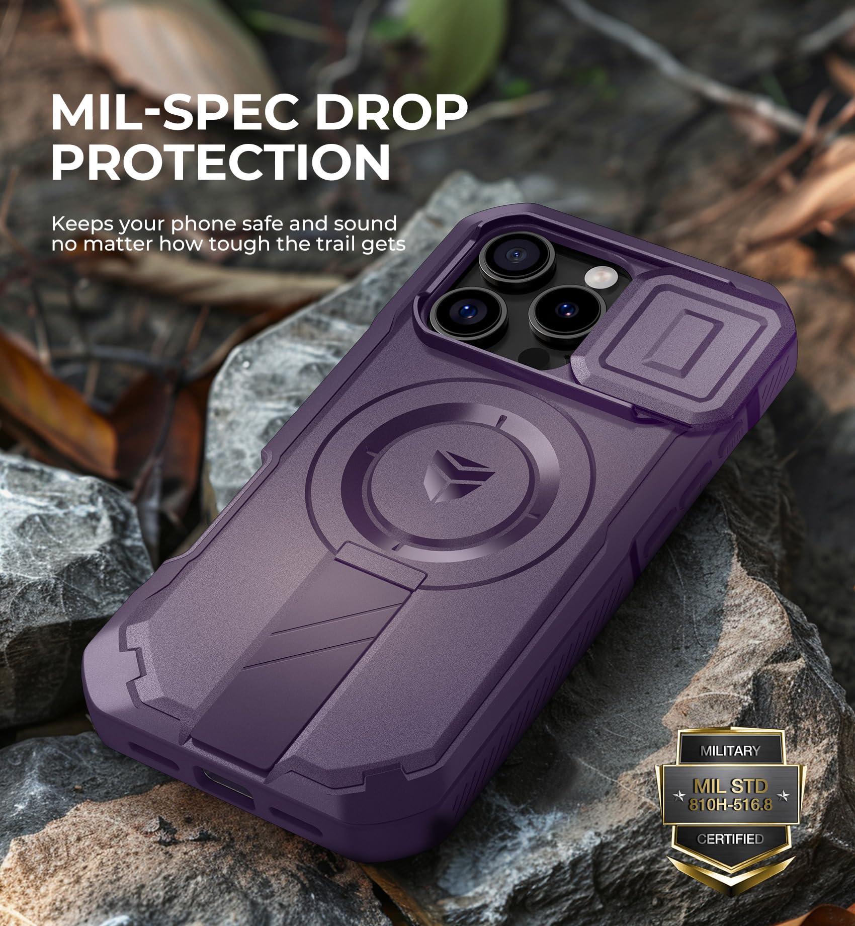 Foto 8 pulgar | Funda Dexnor Para Iphone 16 Pro Con Cámara Deslizante, Color Morado - Venta Internacional.