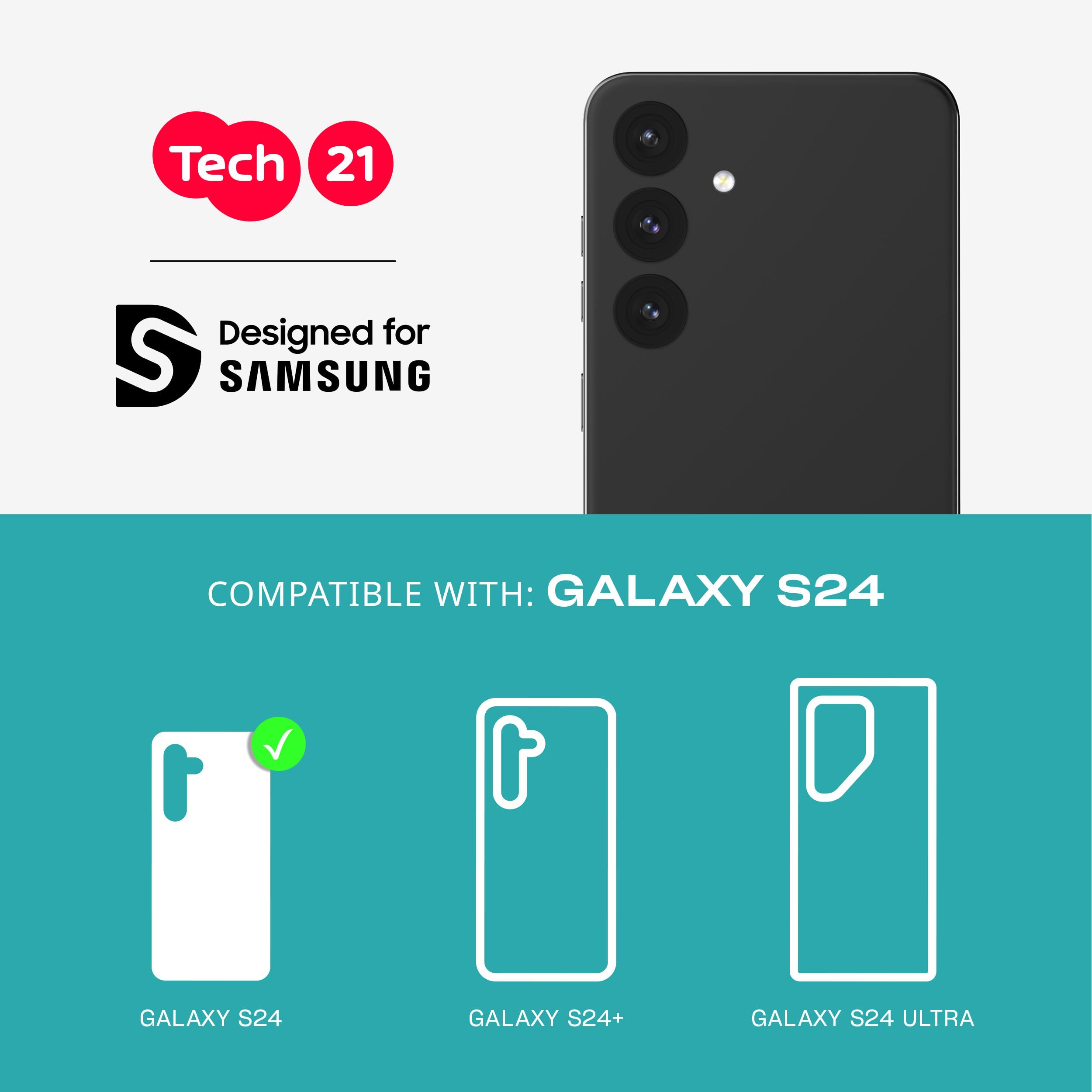 Foto 2 | Funda De Teléfono Tech21 Evo Clear Para Samsung S24 - Transparente - Venta Internacional.
