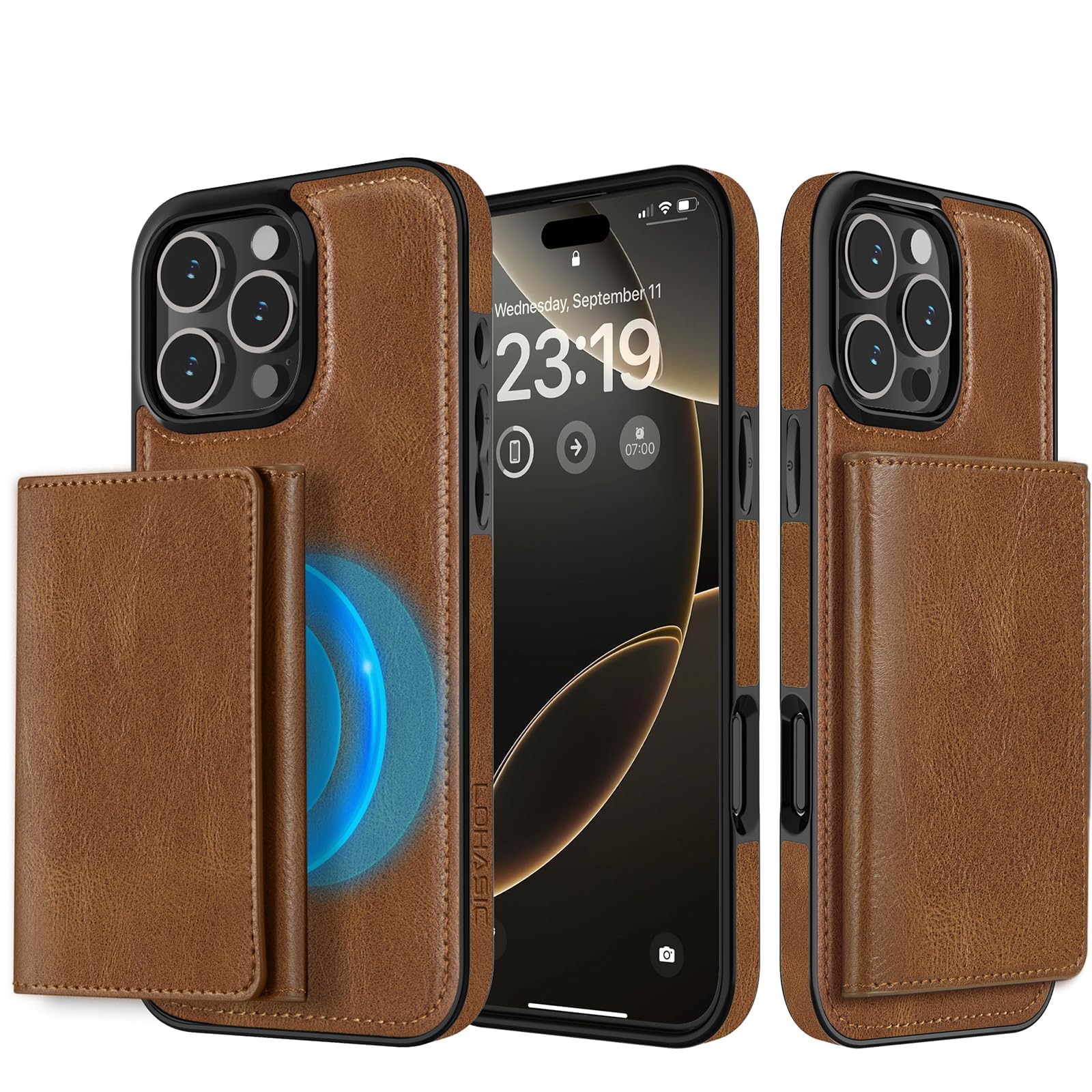 Funda Lohasic Para Iphone 16 Pro Max Wallet De Piel Marrón - Venta Internacional.
