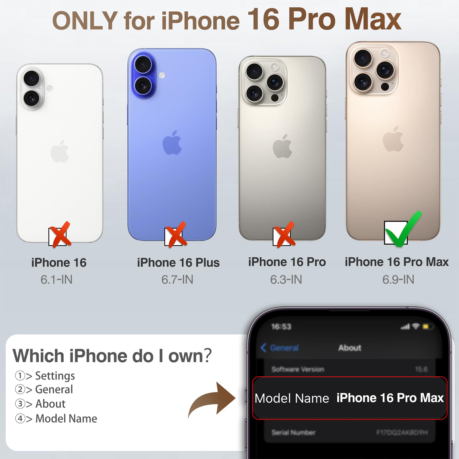 Foto 7 pulgar | Funda Lohasic Para Iphone 16 Pro Max Wallet De Piel Marrón - Venta Internacional.