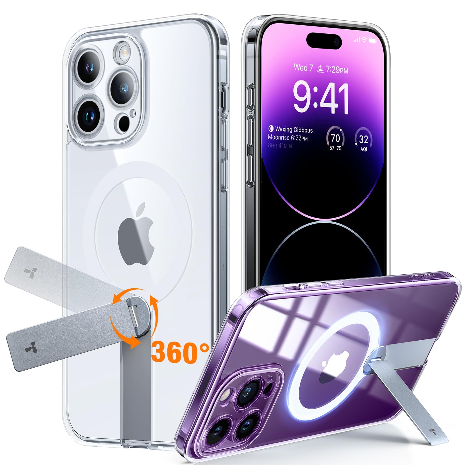 Foto 2 pulgar | Funda De Teléfono Torras 360° Giratoria Con Imán Para Iphone 14 Pro Max - Venta Internacional.