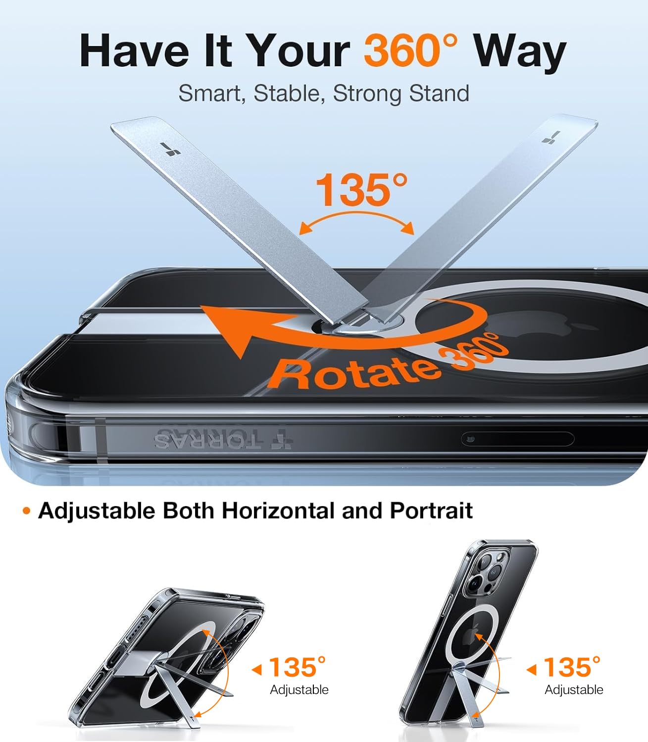 Foto 3 pulgar | Funda De Teléfono Torras 360° Giratoria Con Imán Para Iphone 14 Pro Max - Venta Internacional.