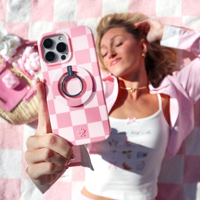 Foto 2 | Funda De Teléfono Velvet Caviar Para Iphone 16 Pro, Rosa A Cuadros - Venta Internacional.