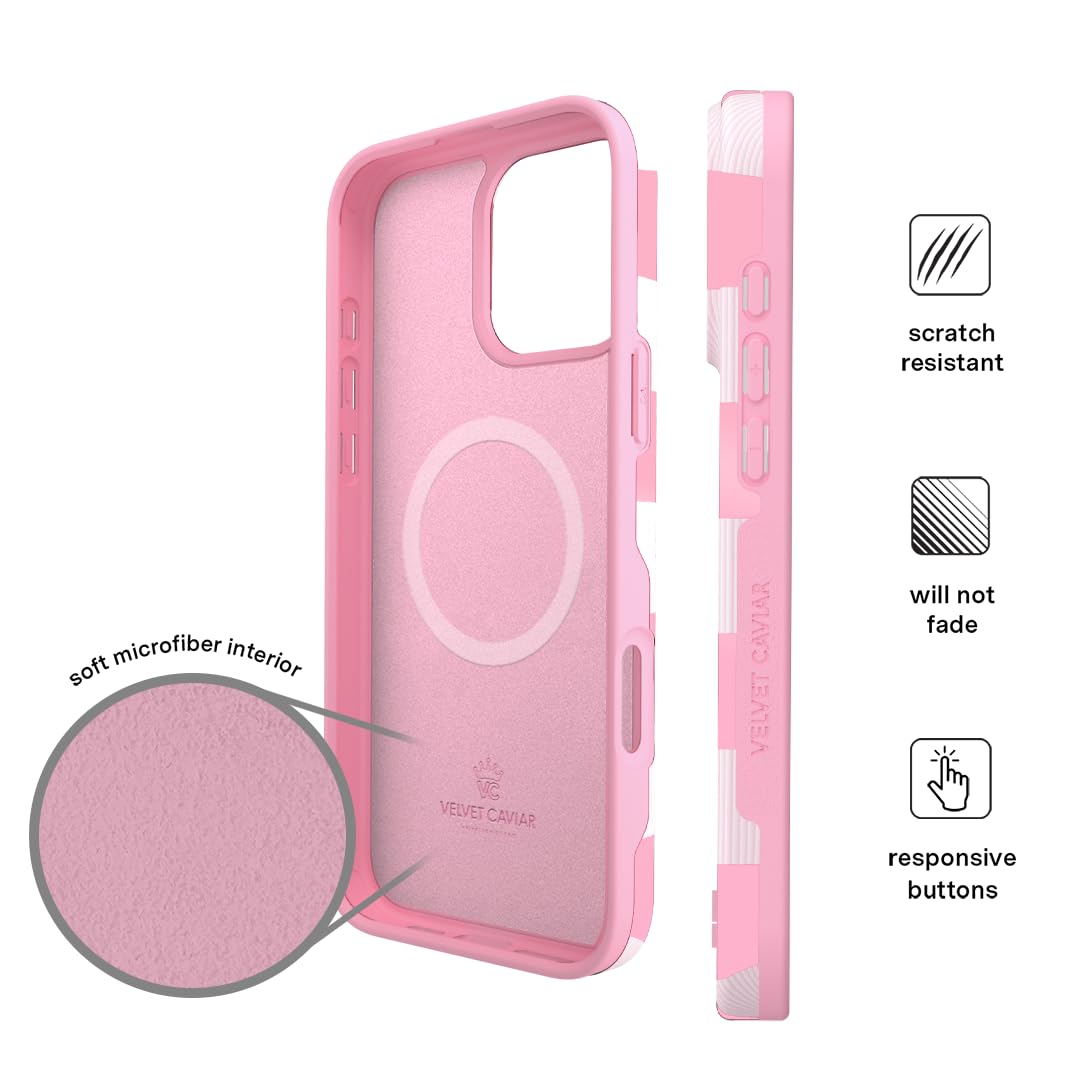Foto 7 pulgar | Funda De Teléfono Velvet Caviar Para Iphone 16 Pro, Rosa A Cuadros - Venta Internacional.