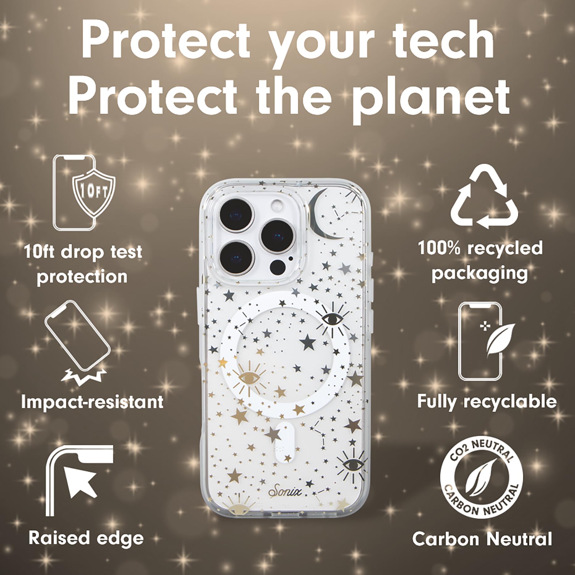 Foto 5 pulgar | Funda De Teléfono Sonix Para Iphone 16 Pro Max Cosmic Stars - Venta Internacional.