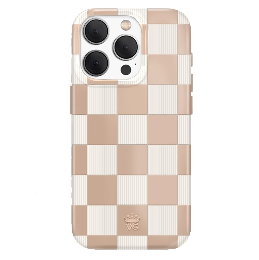 Foto 2 pulgar | Funda De Teléfono Velvet Caviar Para Iphone 15 Pro Checered Nude - Venta Internacional.