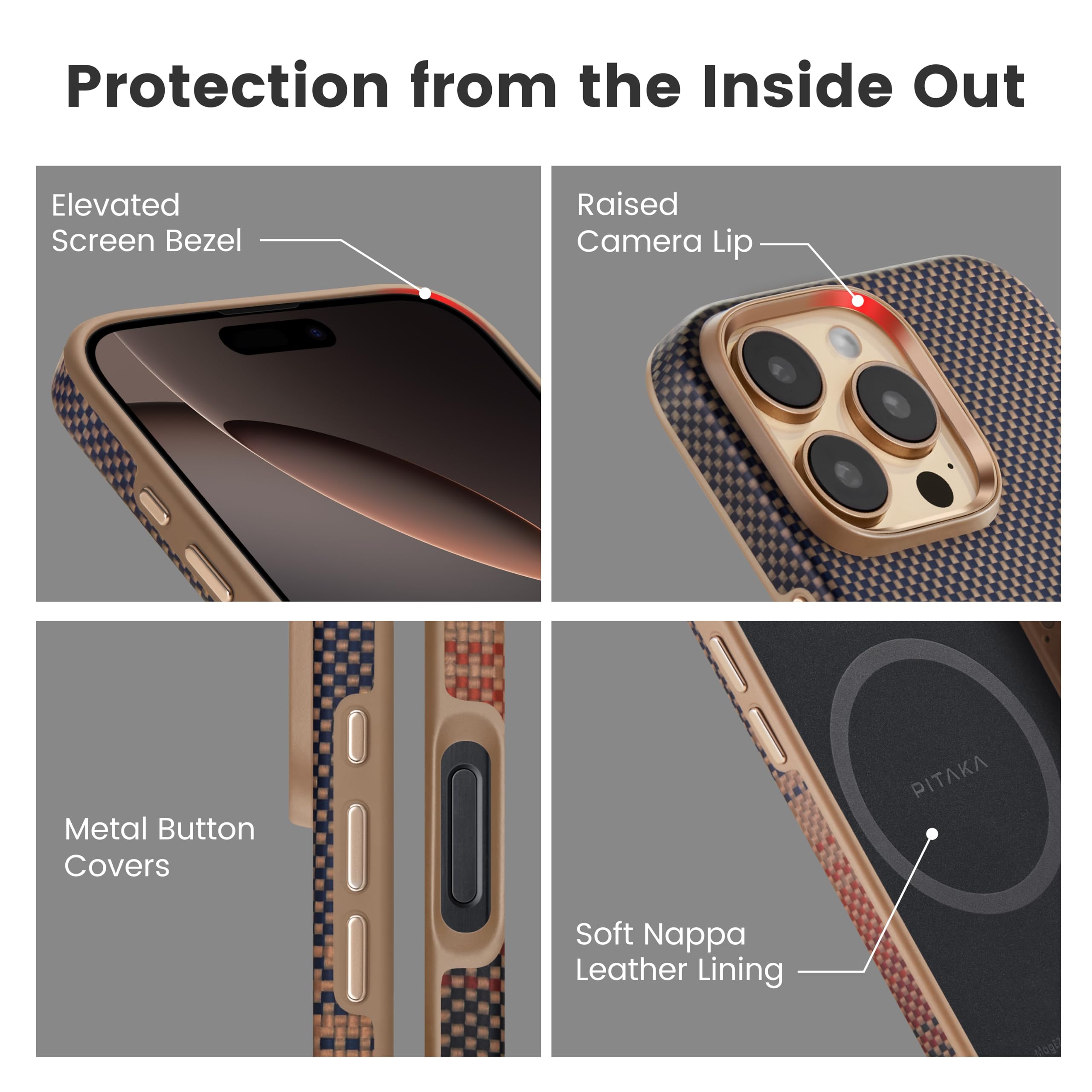 Foto 5 pulgar | Funda Pitaka Para Iphone 16 Pro Con Magsafe Military Grade - Venta Internacional.