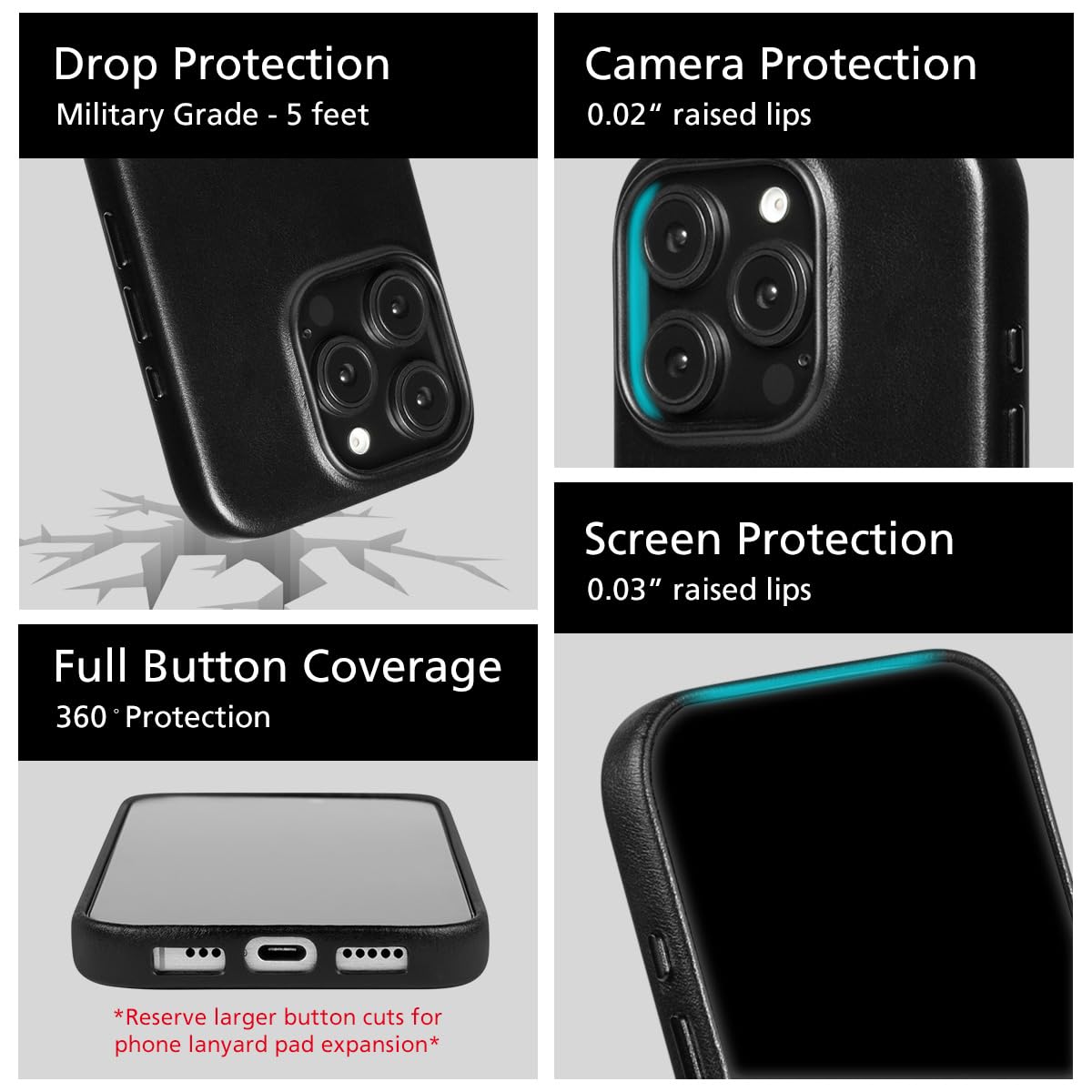 Foto 6 pulgar | Funda De Piel Magnética Compatible Con Iphone 16 Pro Max - Venta Internacional.