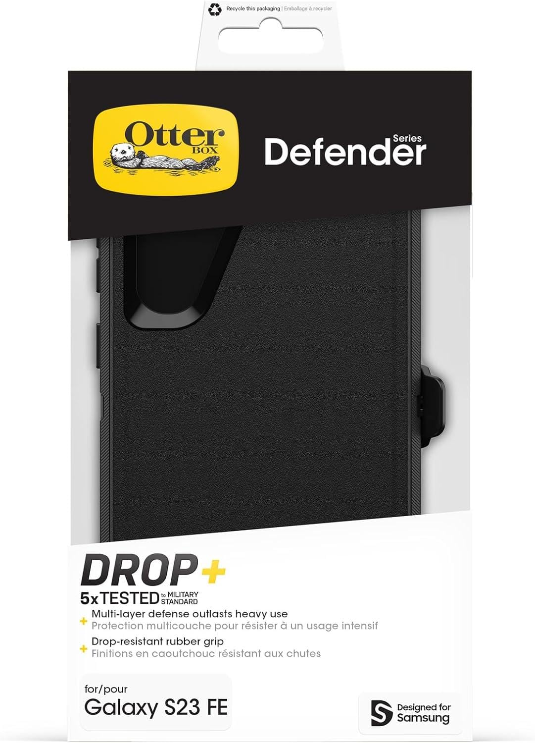 Foto 7 pulgar | Funda Otterbox Defender Series Para Samsung Galaxy S23 Fe, Color Negro - Venta Internacional.