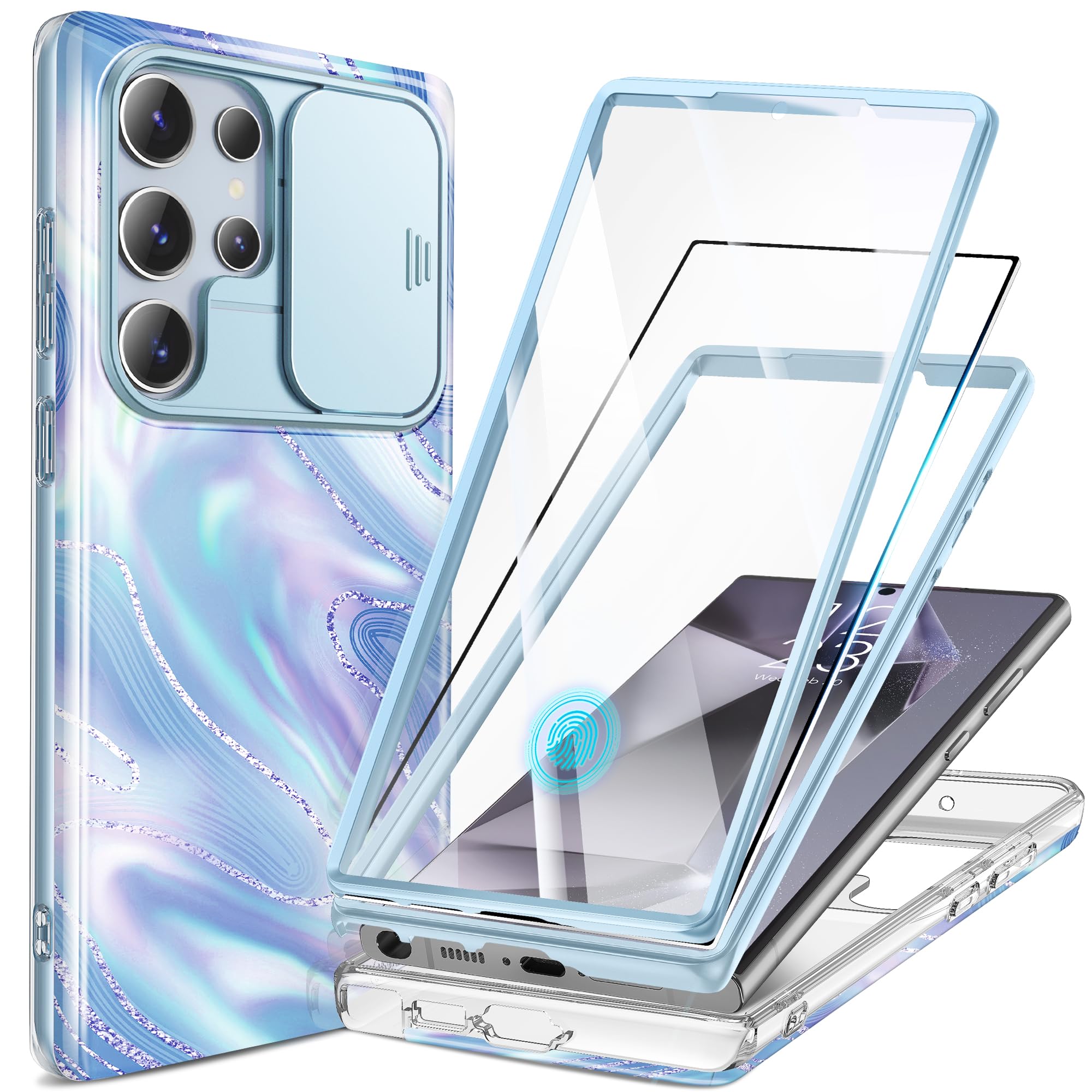 Funda De Teléfono Gviewin Para Samsung Galaxy S24 Ultra 6.8 Azul - Venta Internacional.