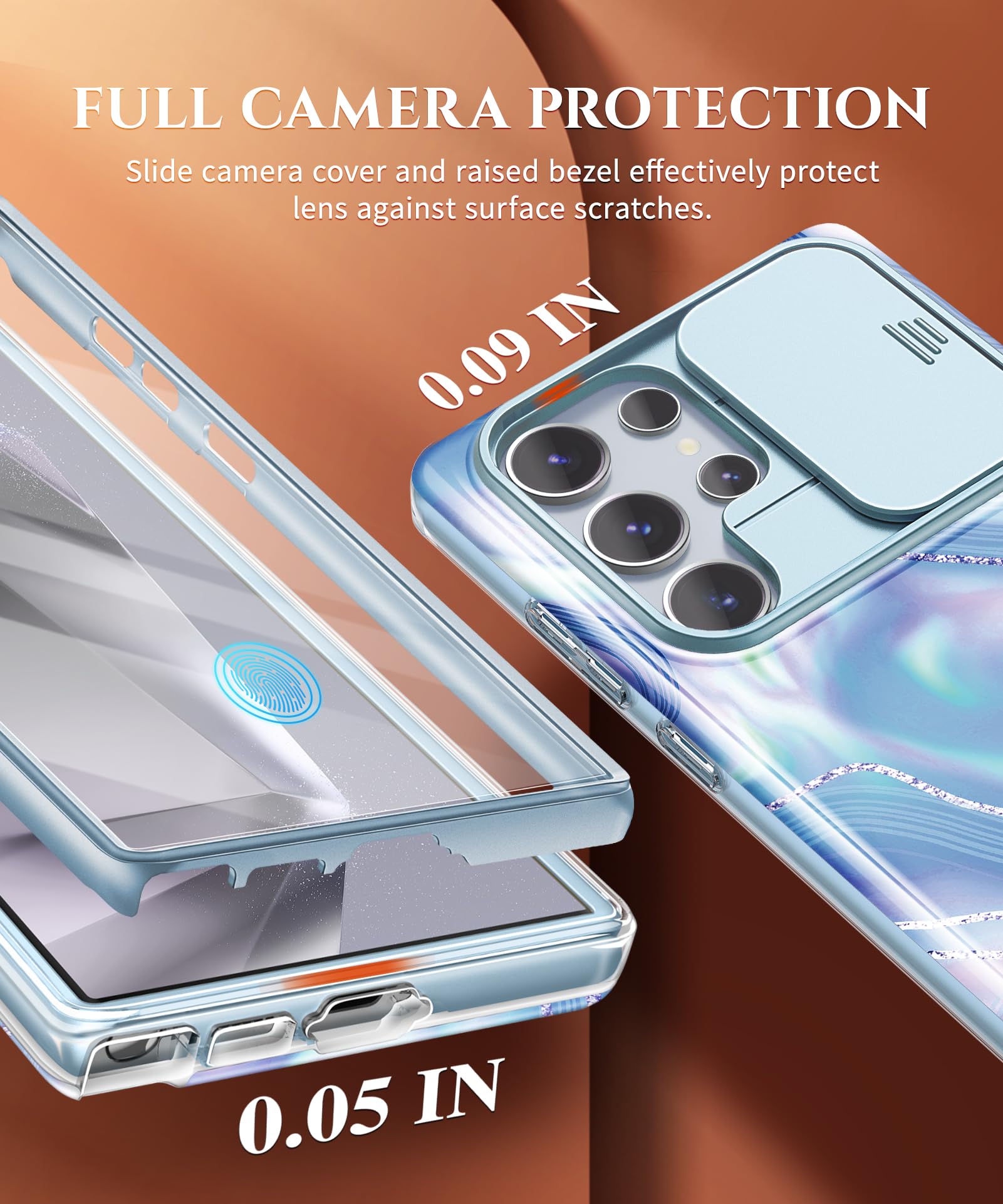 Foto 4 pulgar | Funda De Teléfono Gviewin Para Samsung Galaxy S24 Ultra 6.8 Azul - Venta Internacional.