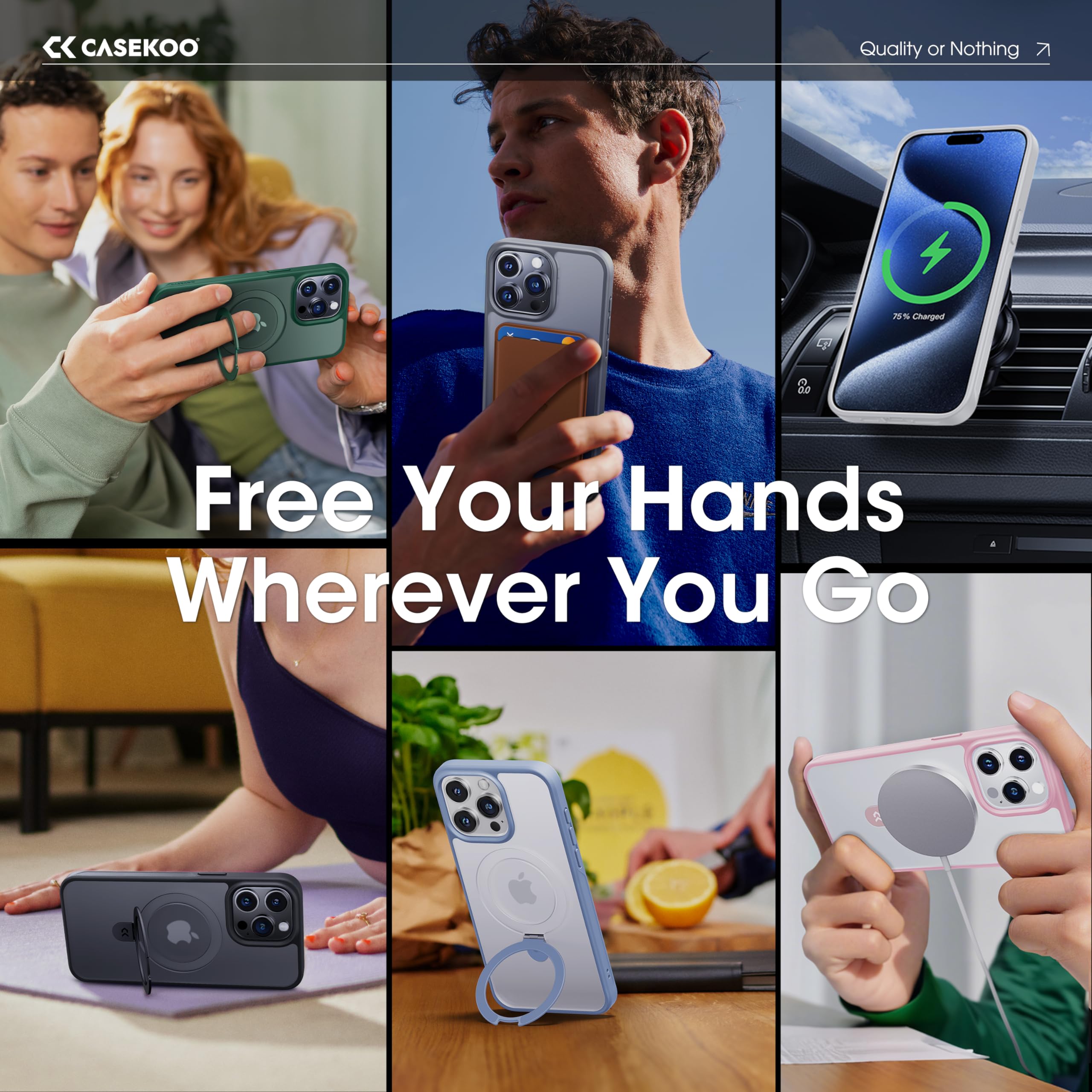 Foto 4 | Funda De Teléfono Casekoo Diseñada Para Iphone 15 Pro, Color Azul Claro - Venta Internacional.