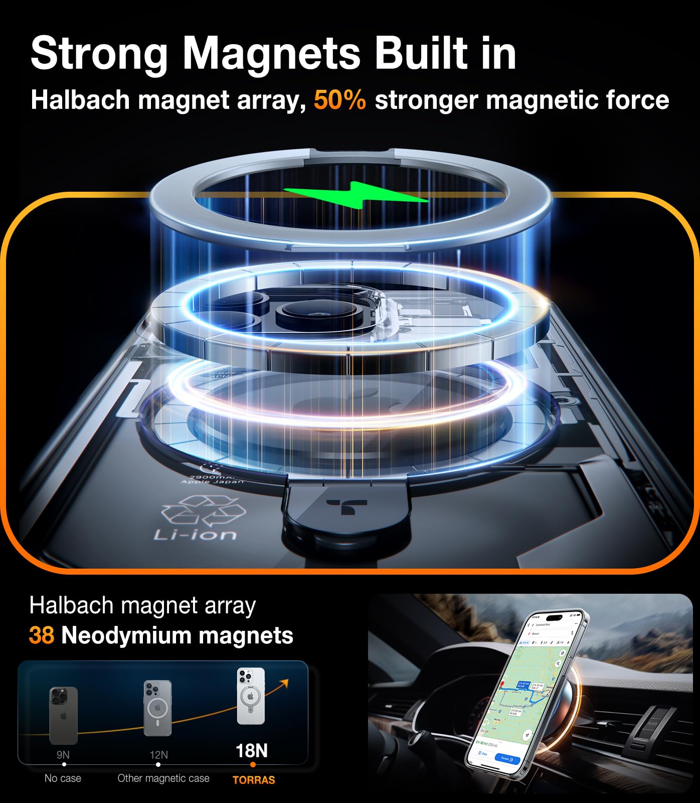 Foto 2 | Funda De Teléfono Torras Ultra Magnetic Ostand Para Iphone 15 Pro - Venta Internacional.