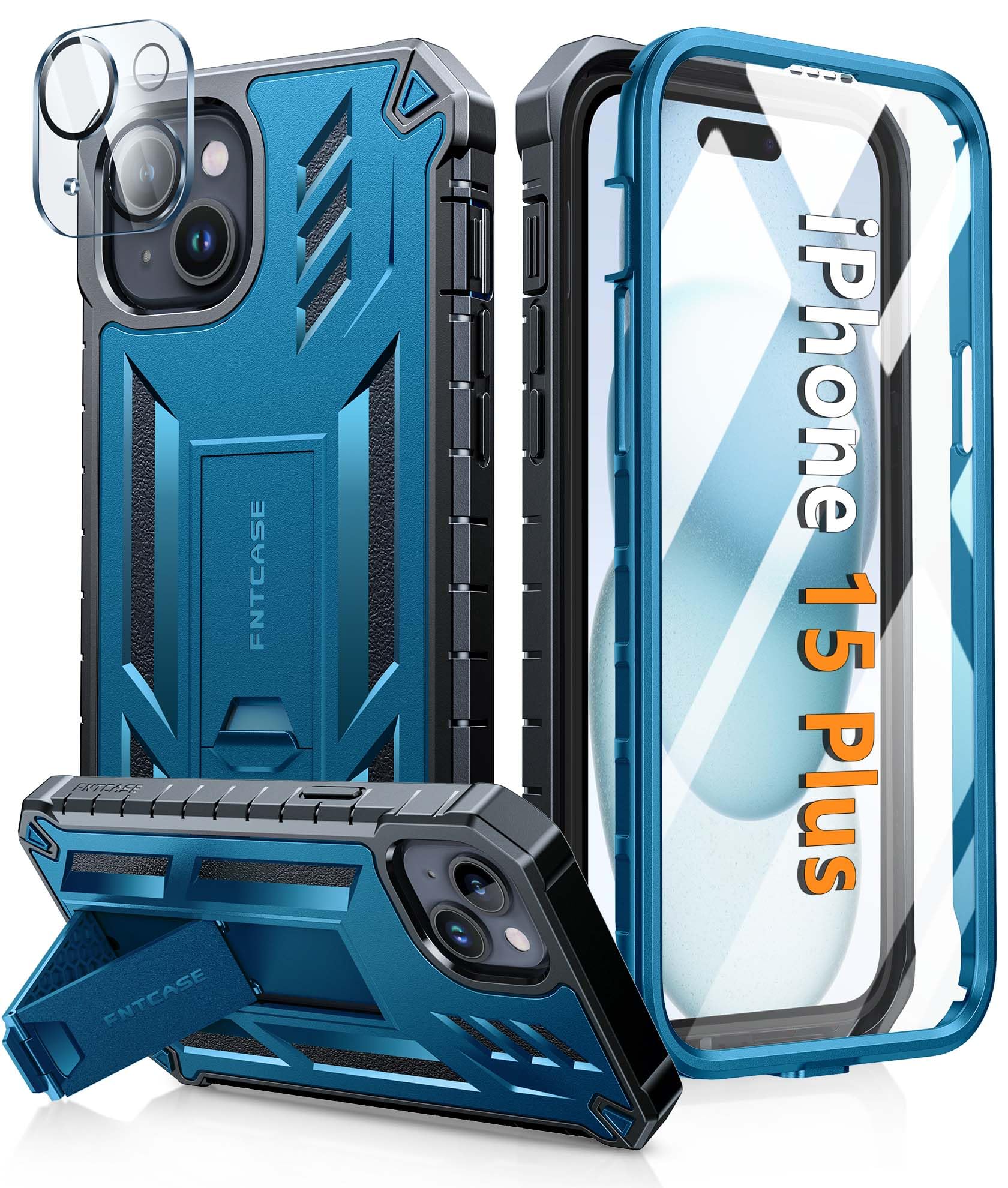 Foto 2 pulgar | Funda Para Teléfono Fntcase, Resistente De Grado Militar, Para Iphone 15 Plus, Azul - Venta Internacional.