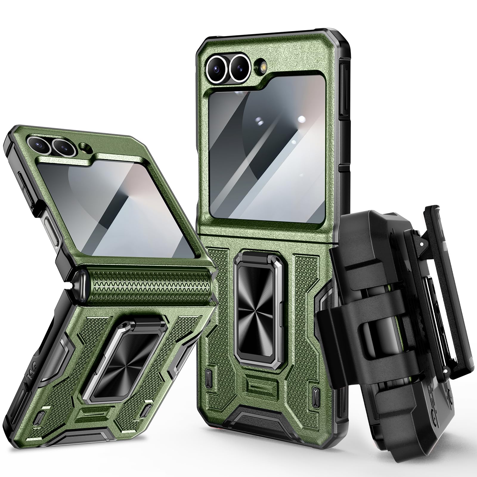 Foto 2 pulgar | Funda De Teléfono Vego Para Samsung Galaxy Z Flip 6 - Verde Oscuro - Venta Internacional.